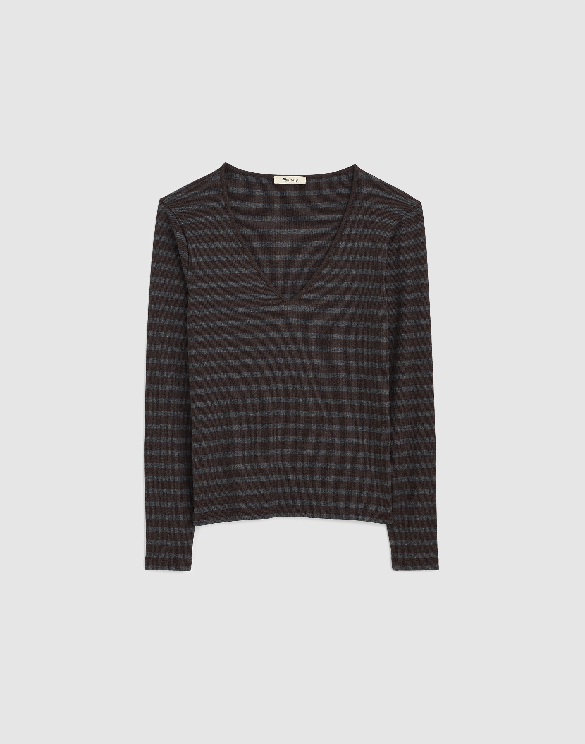 The 9-9 V-Neck Long-Sleeve Tee in LuxeRib