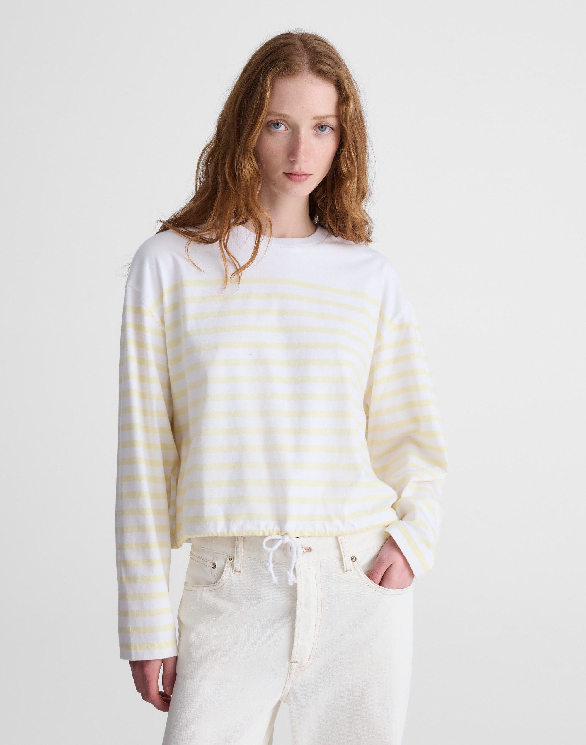 Madewell The Perfect Tie-waist Tee In Yellow