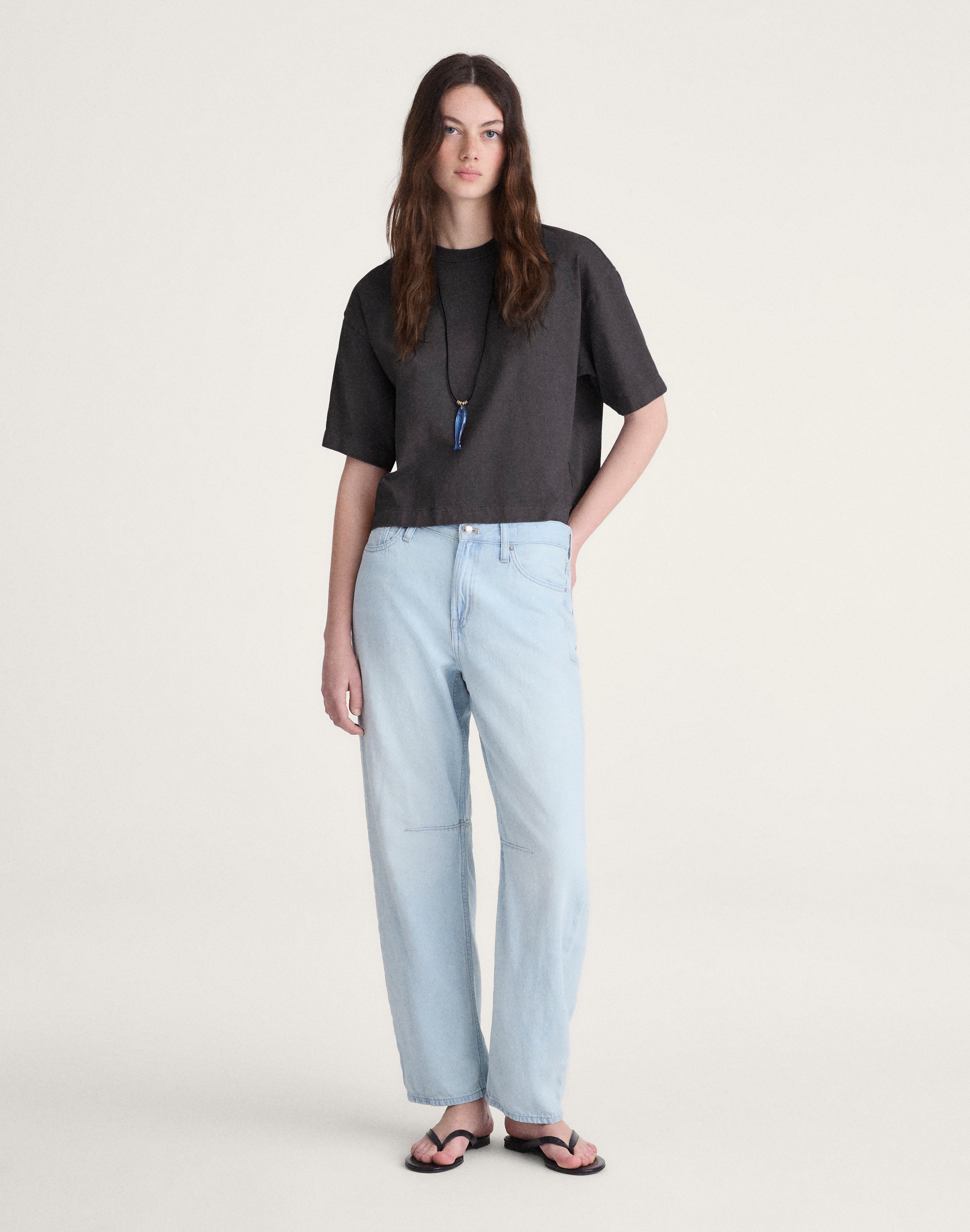 the boxy crop tee in allday jersey