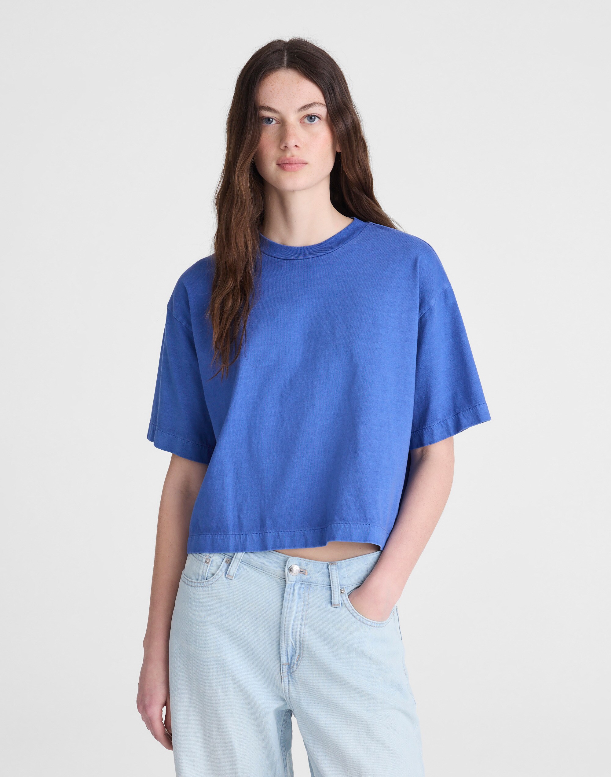 The Boxy Crop Tee in Allday Jersey