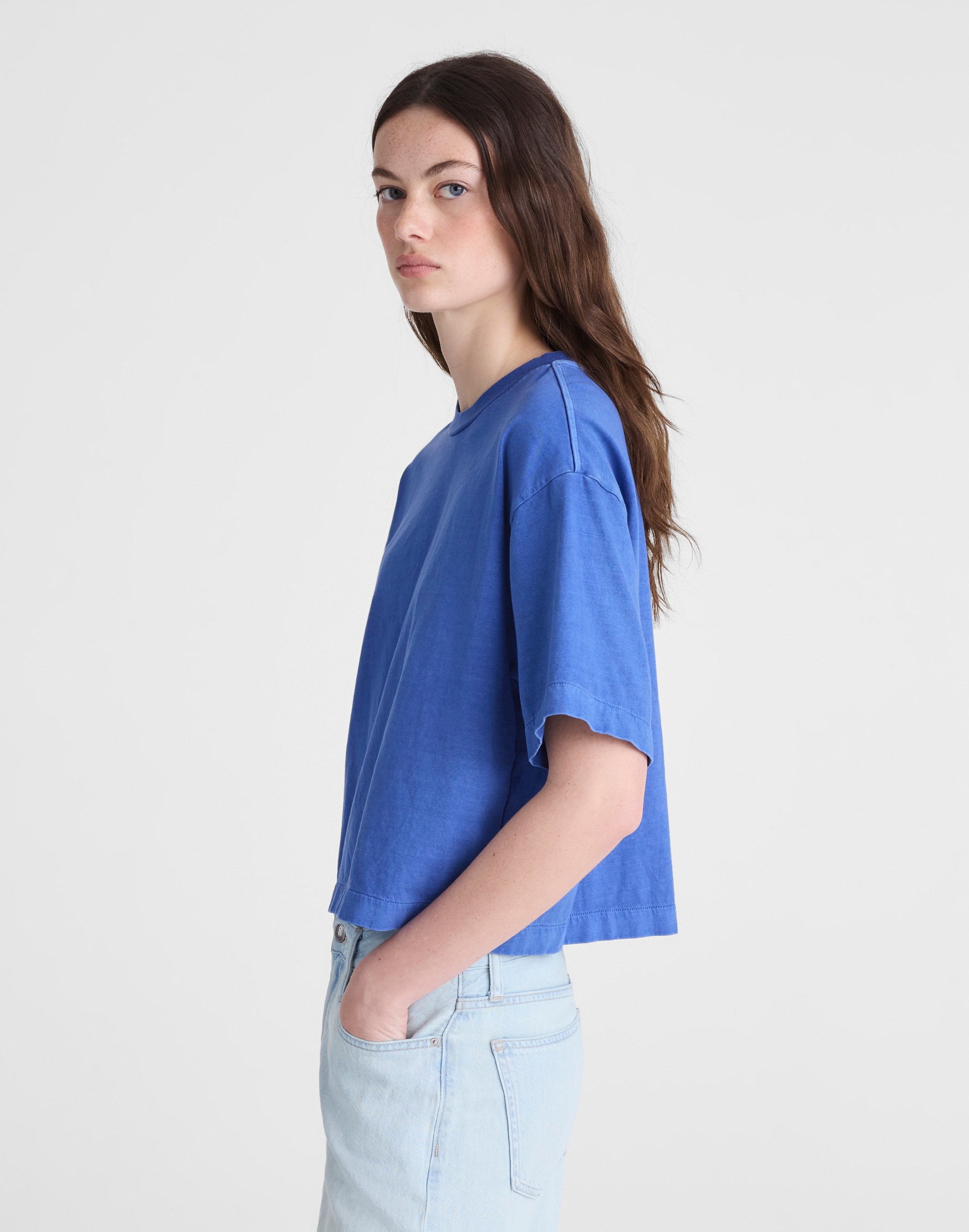 The Boxy Crop Tee in Allday Jersey