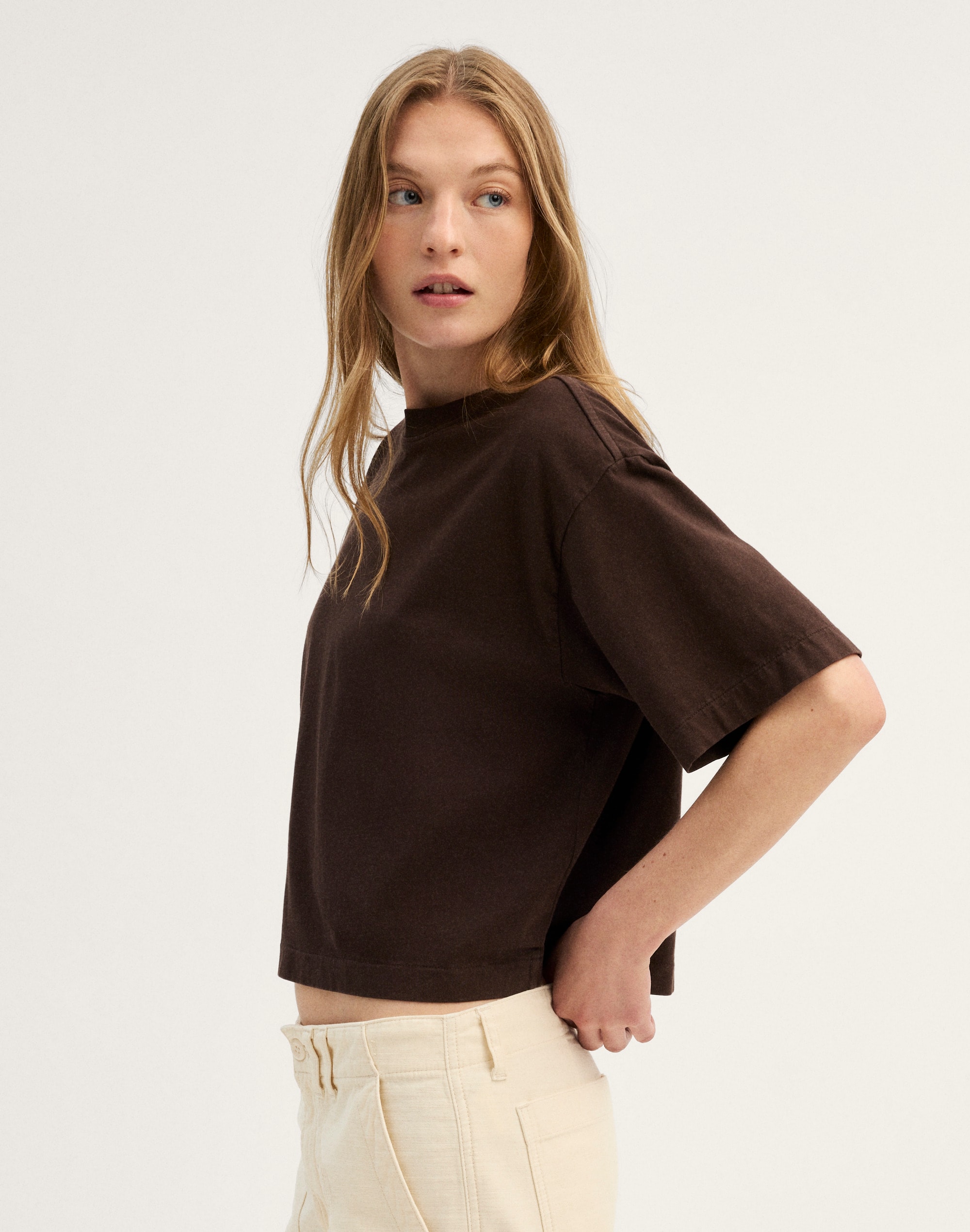 The Boxy Crop Tee in Allday Jersey