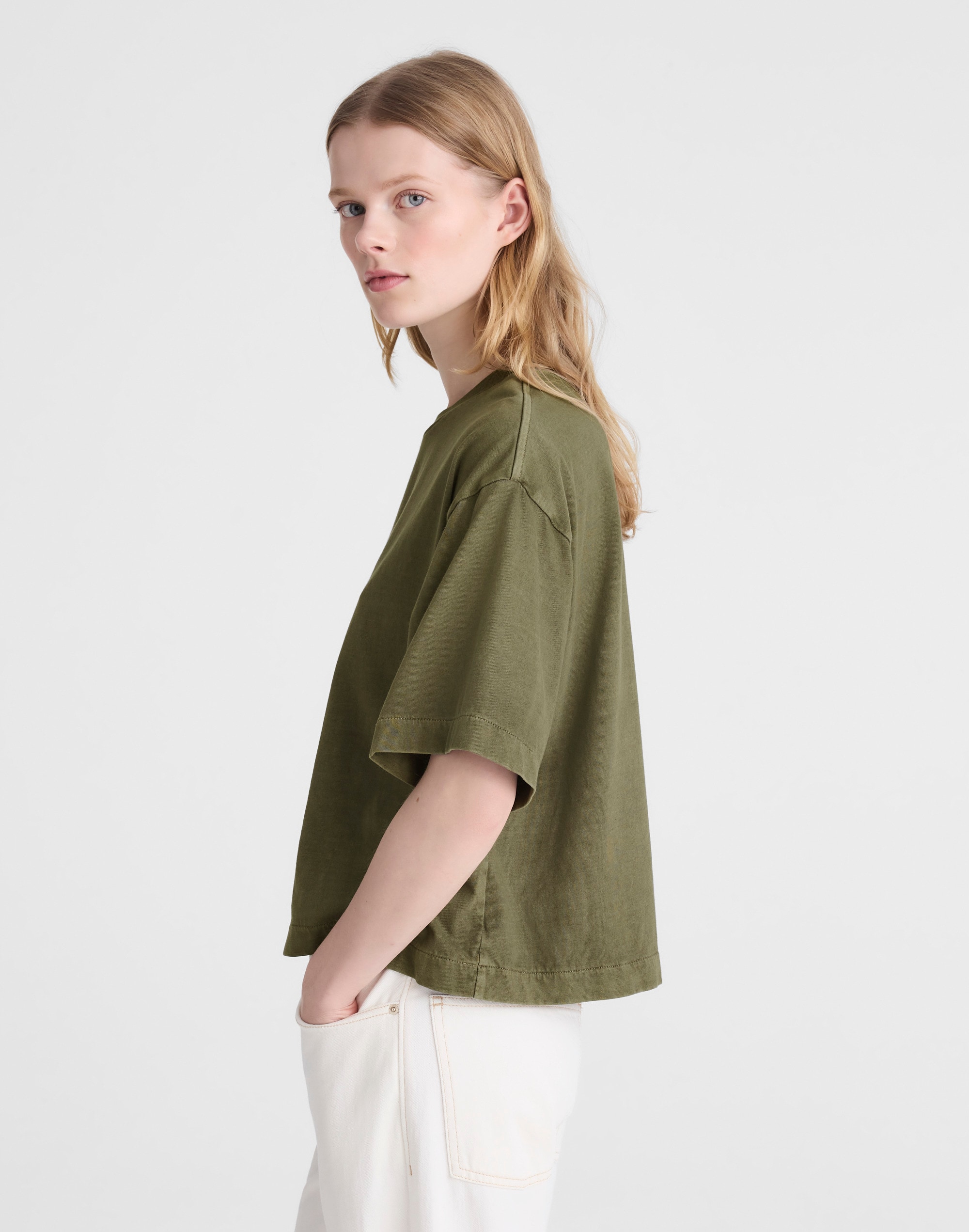 The Boxy Crop Tee in Allday Jersey