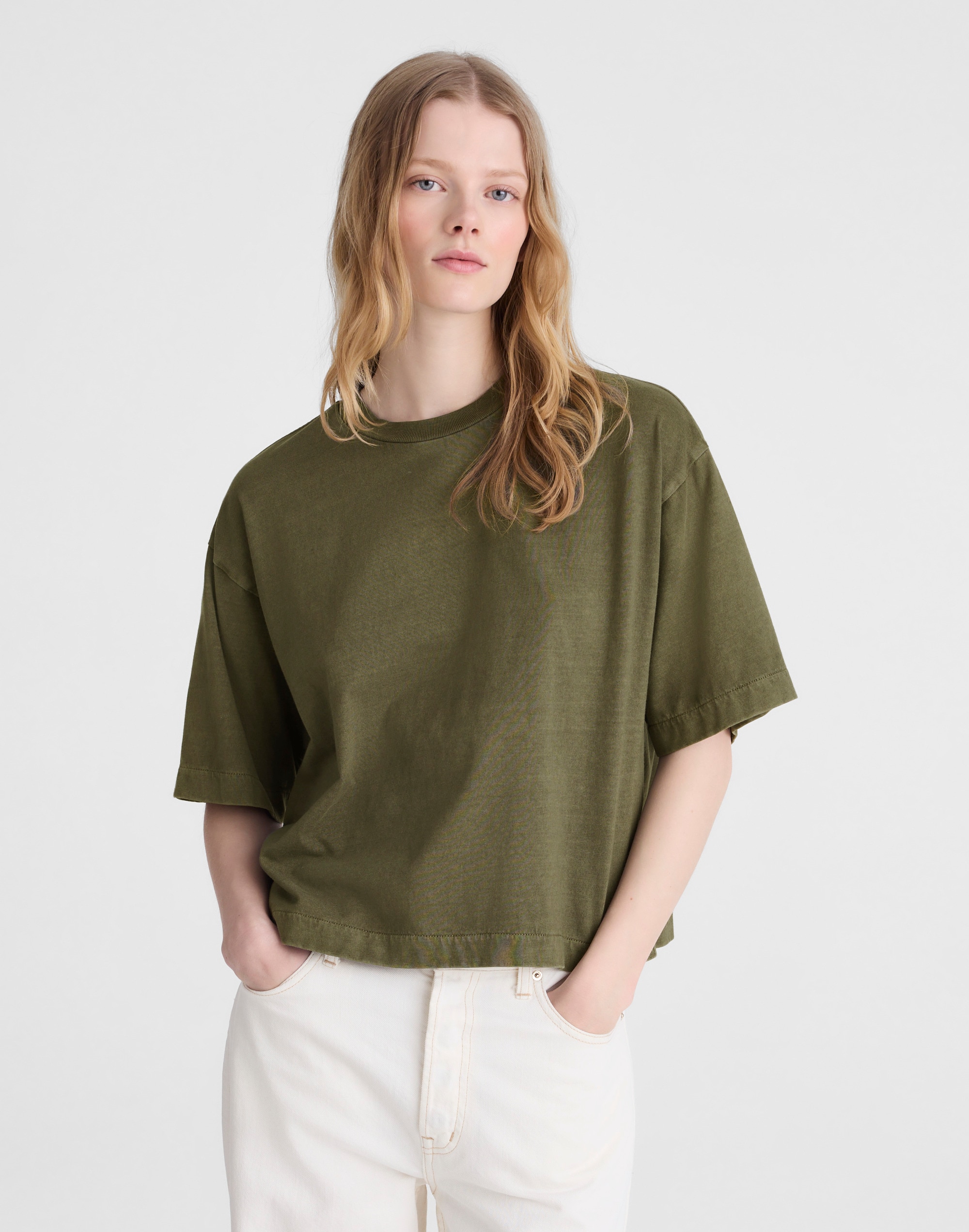 The Boxy Crop Tee in Allday Jersey