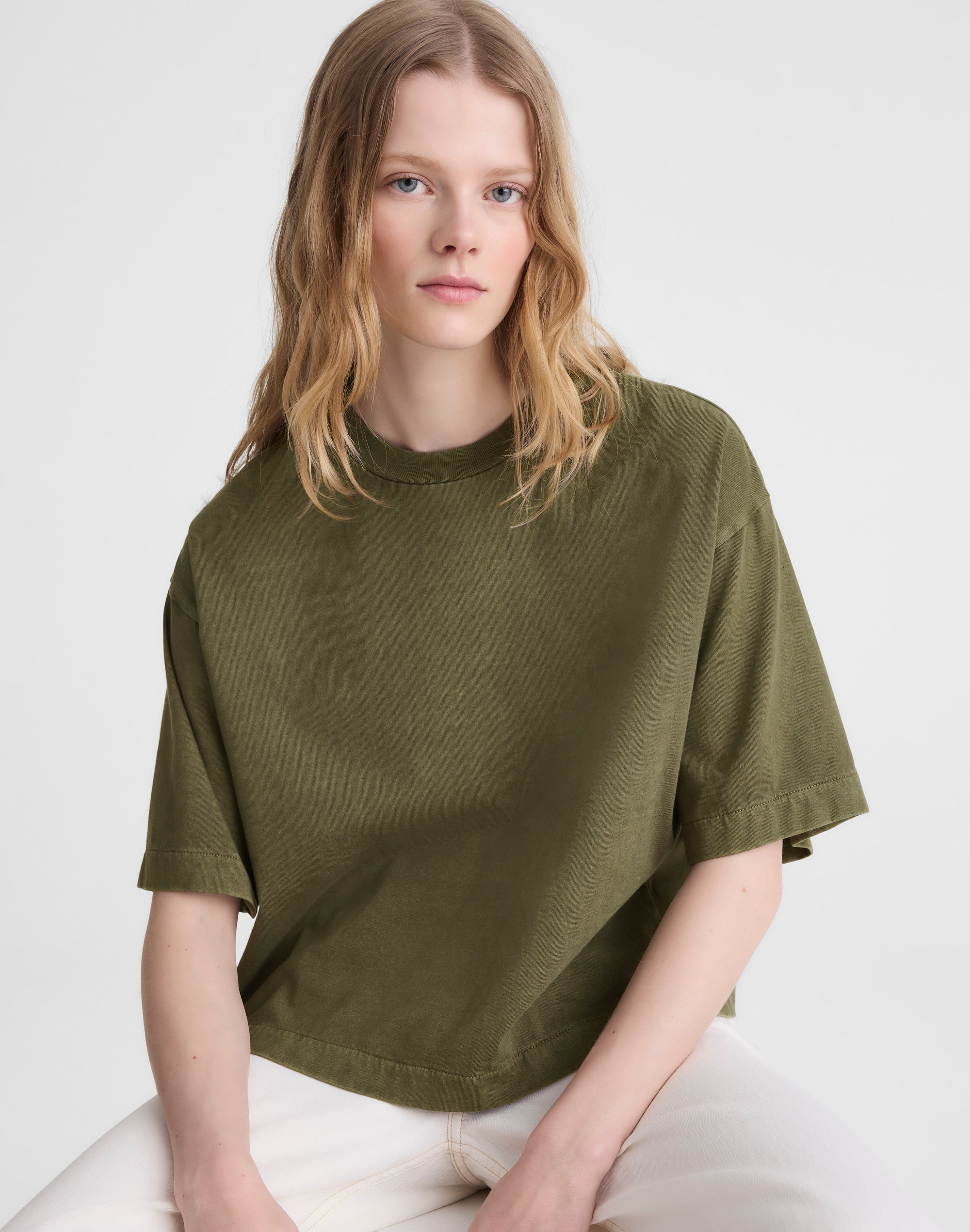 The Boxy Crop Tee in Allday Jersey