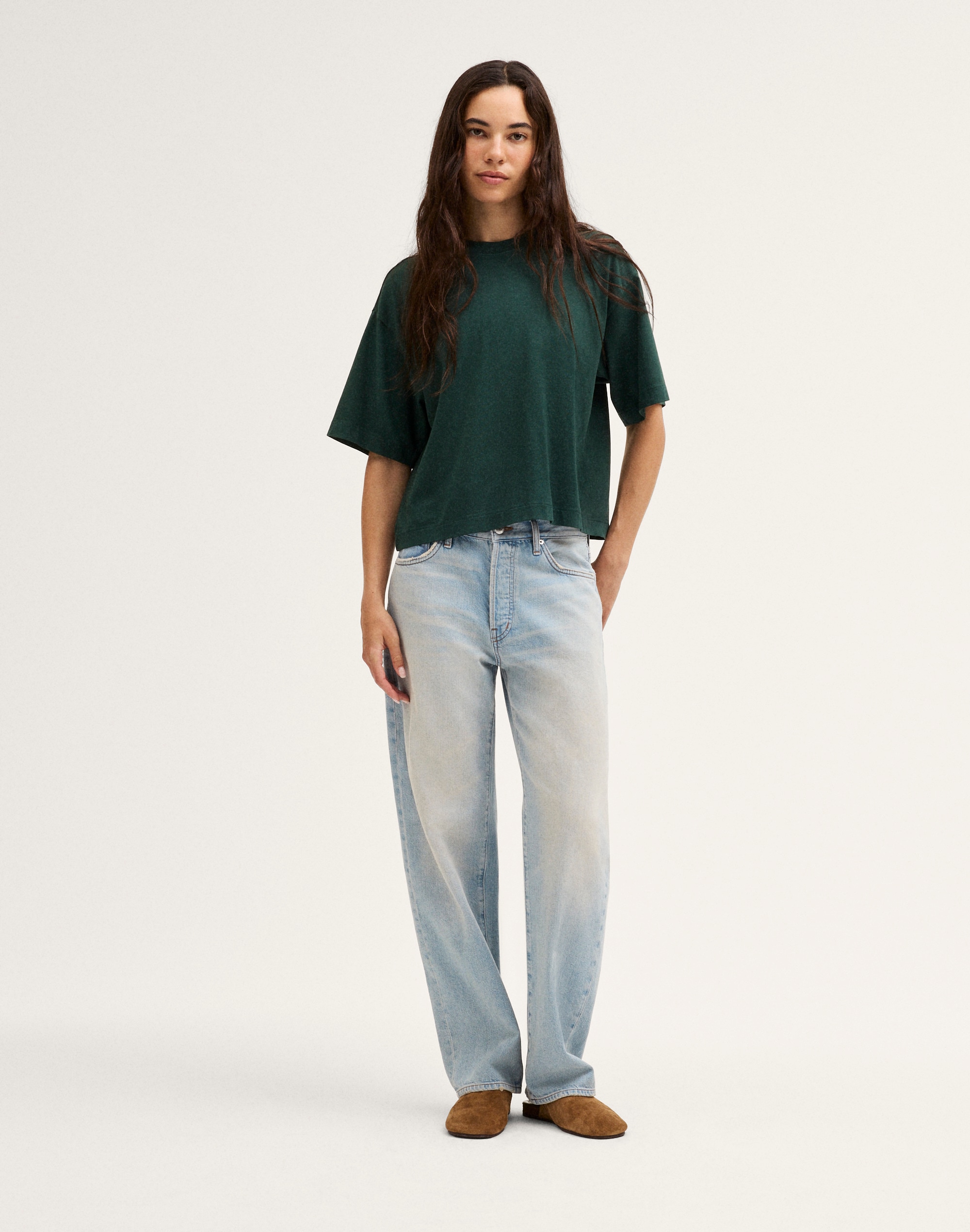 The Boxy Crop Tee in Allday Jersey Alternate Image 2