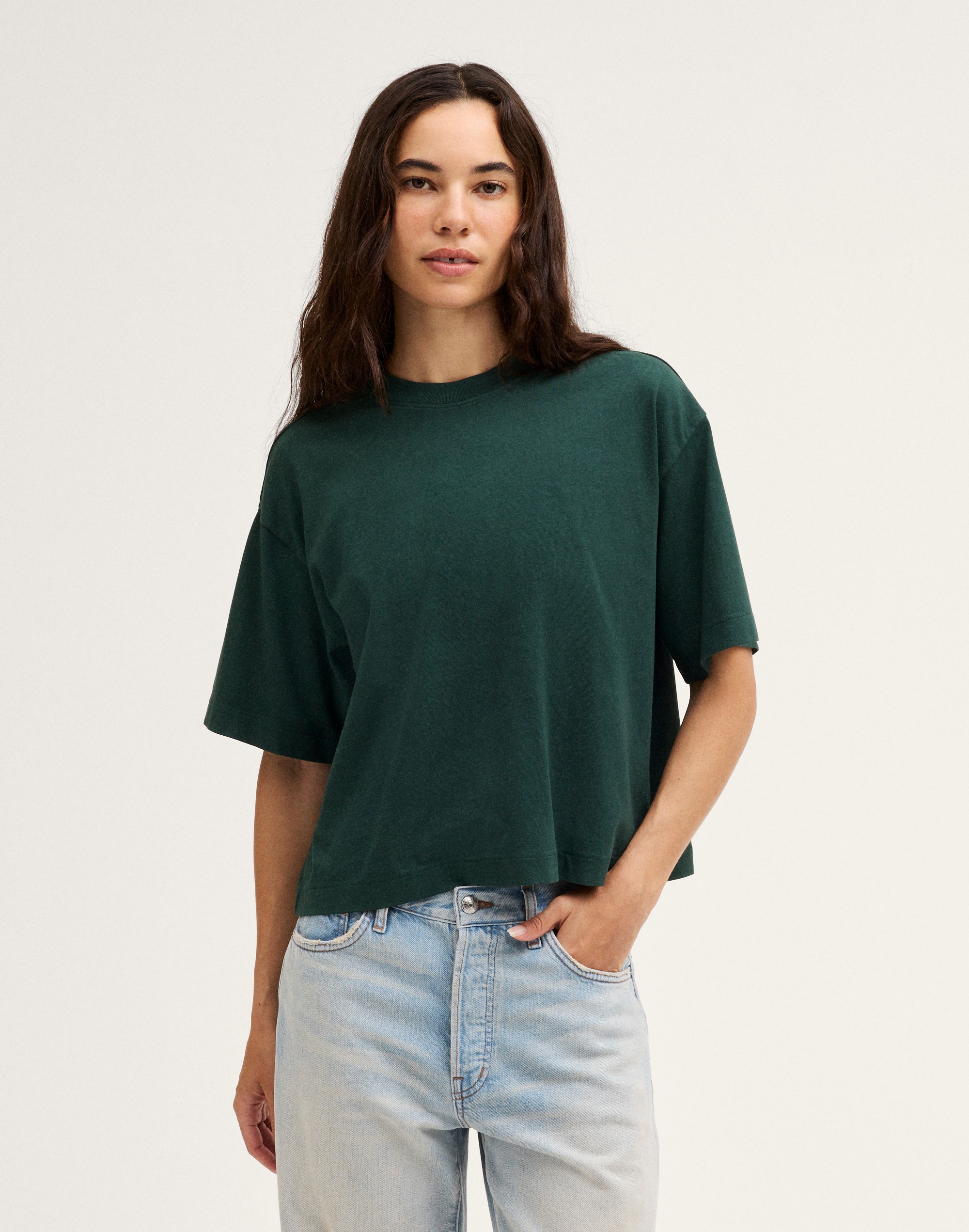 The Boxy Crop Tee in Allday Jersey