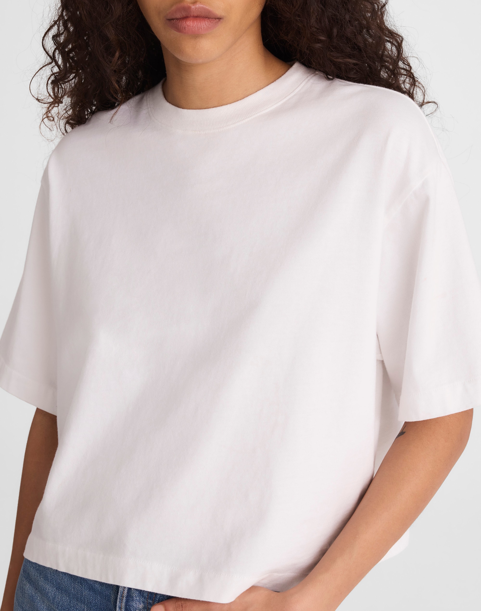 The Boxy Crop Tee in Allday Jersey
