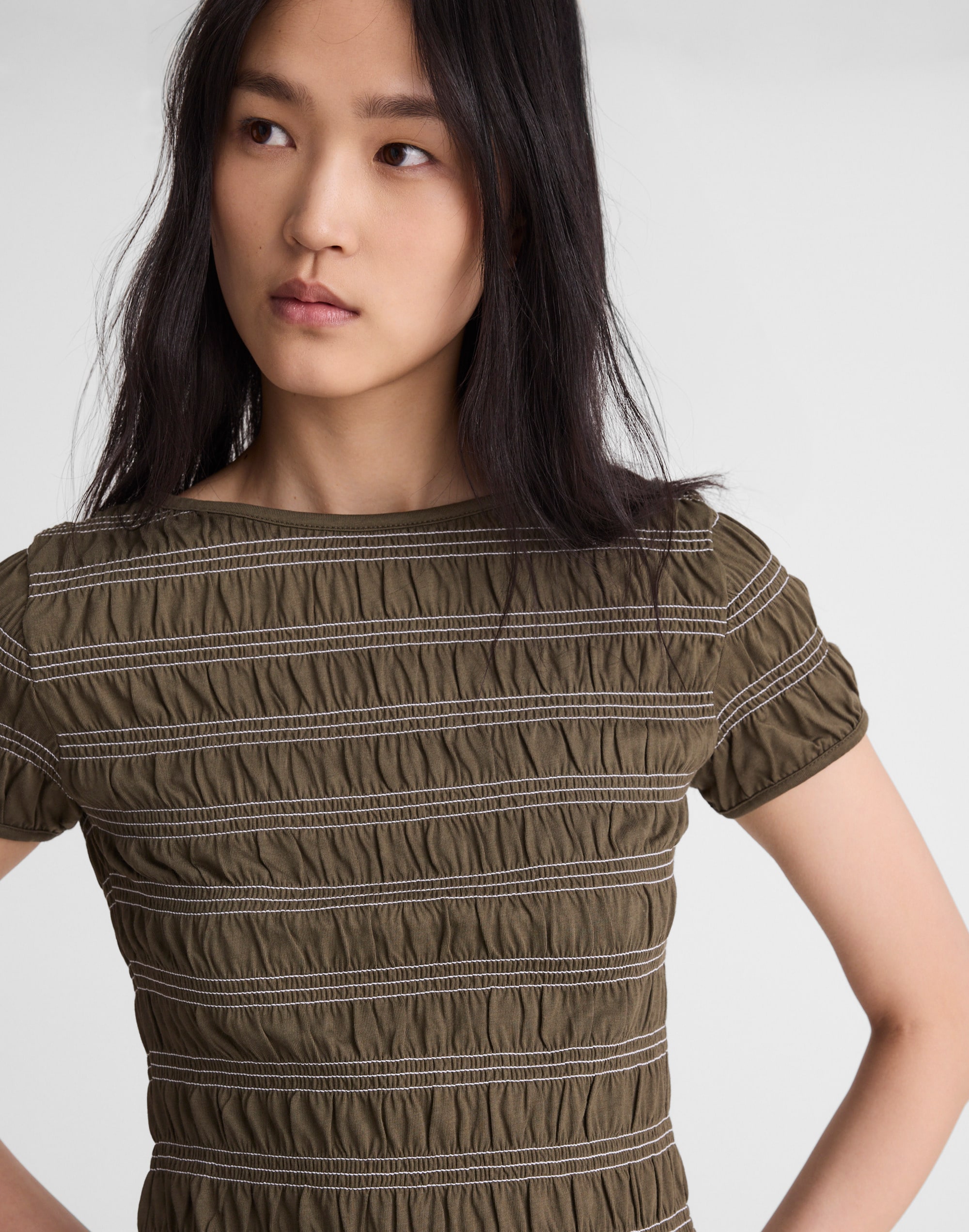 Smocked Short-Sleeve Top