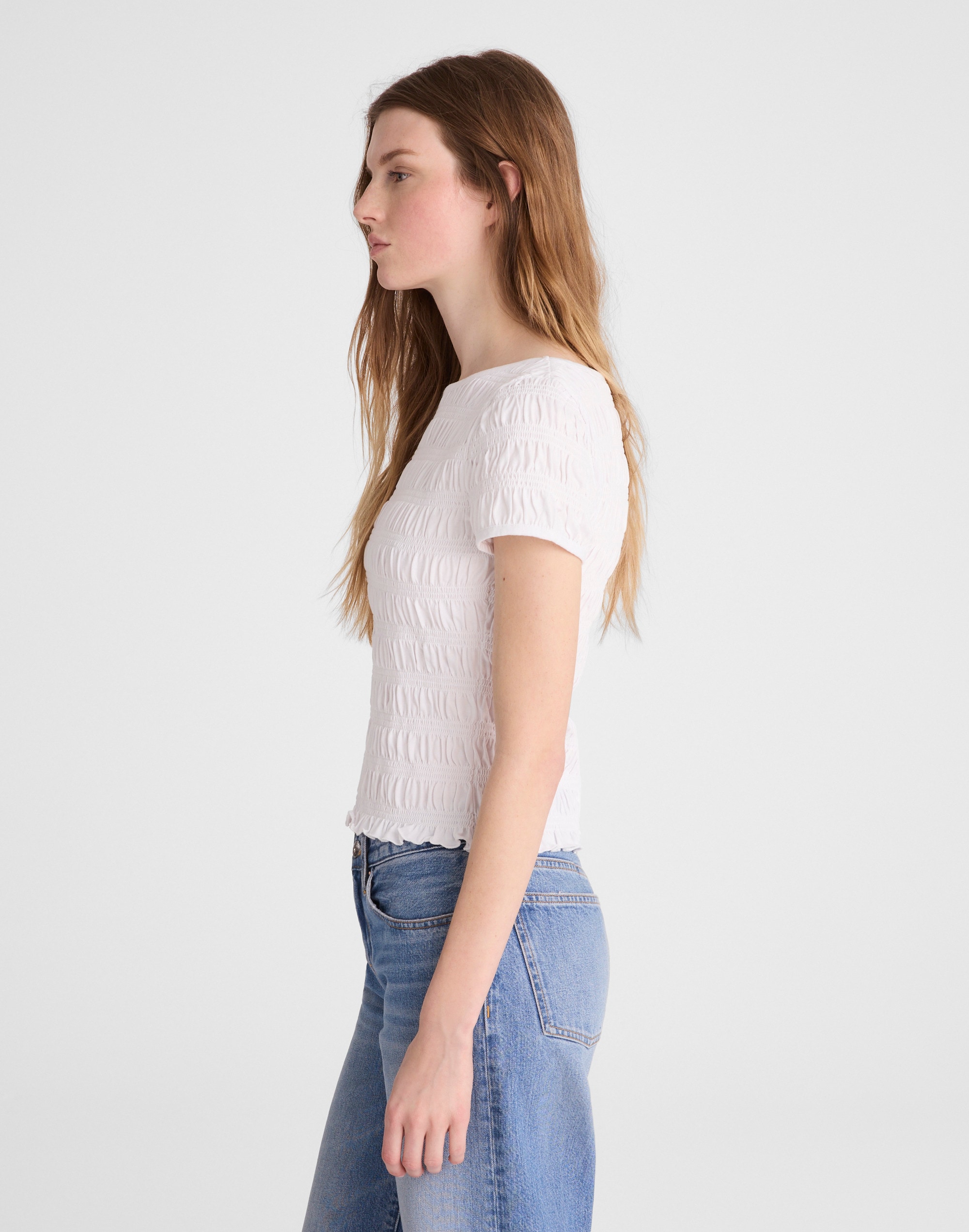 Smocked Short-Sleeve Top