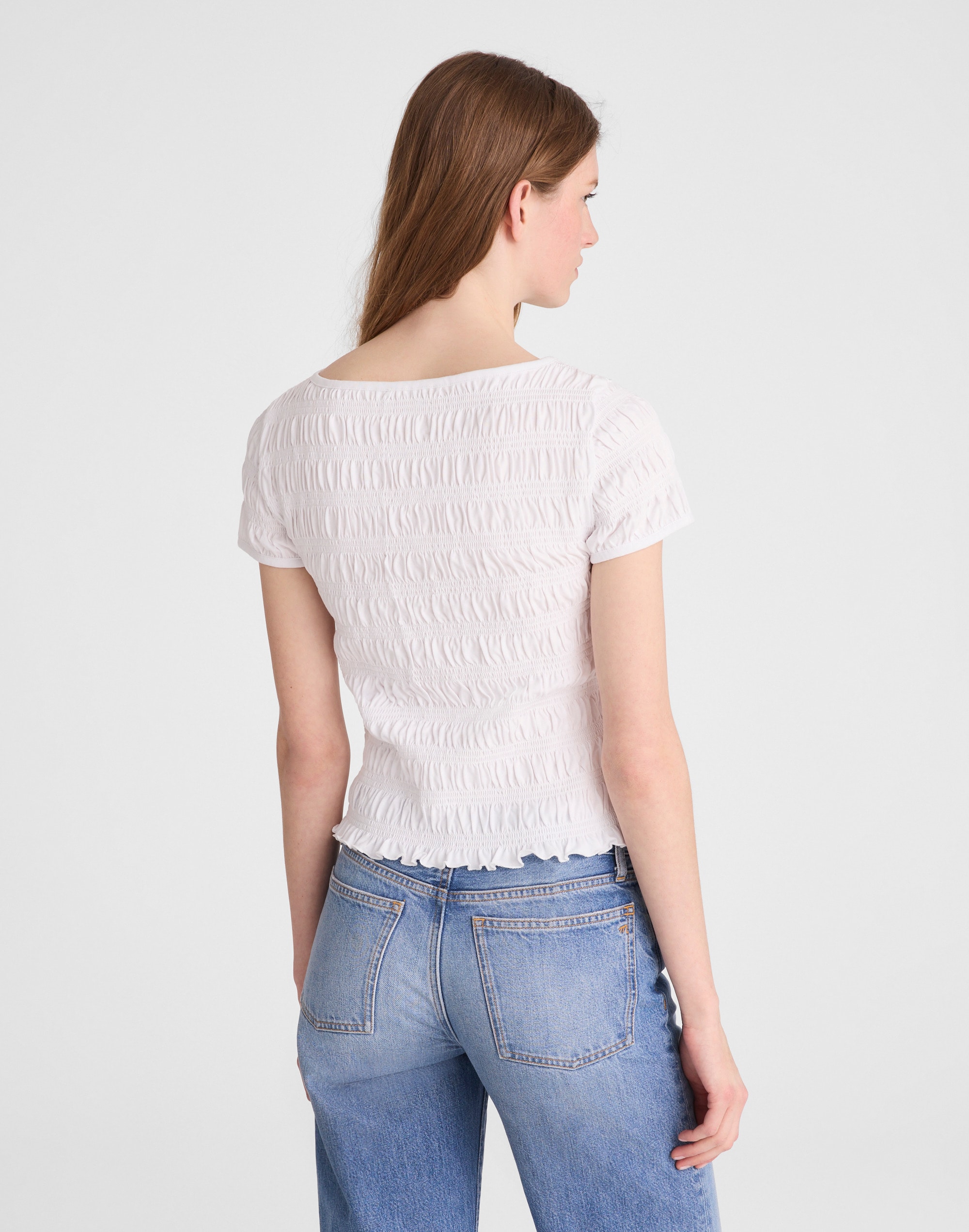 Smocked Short-Sleeve Top