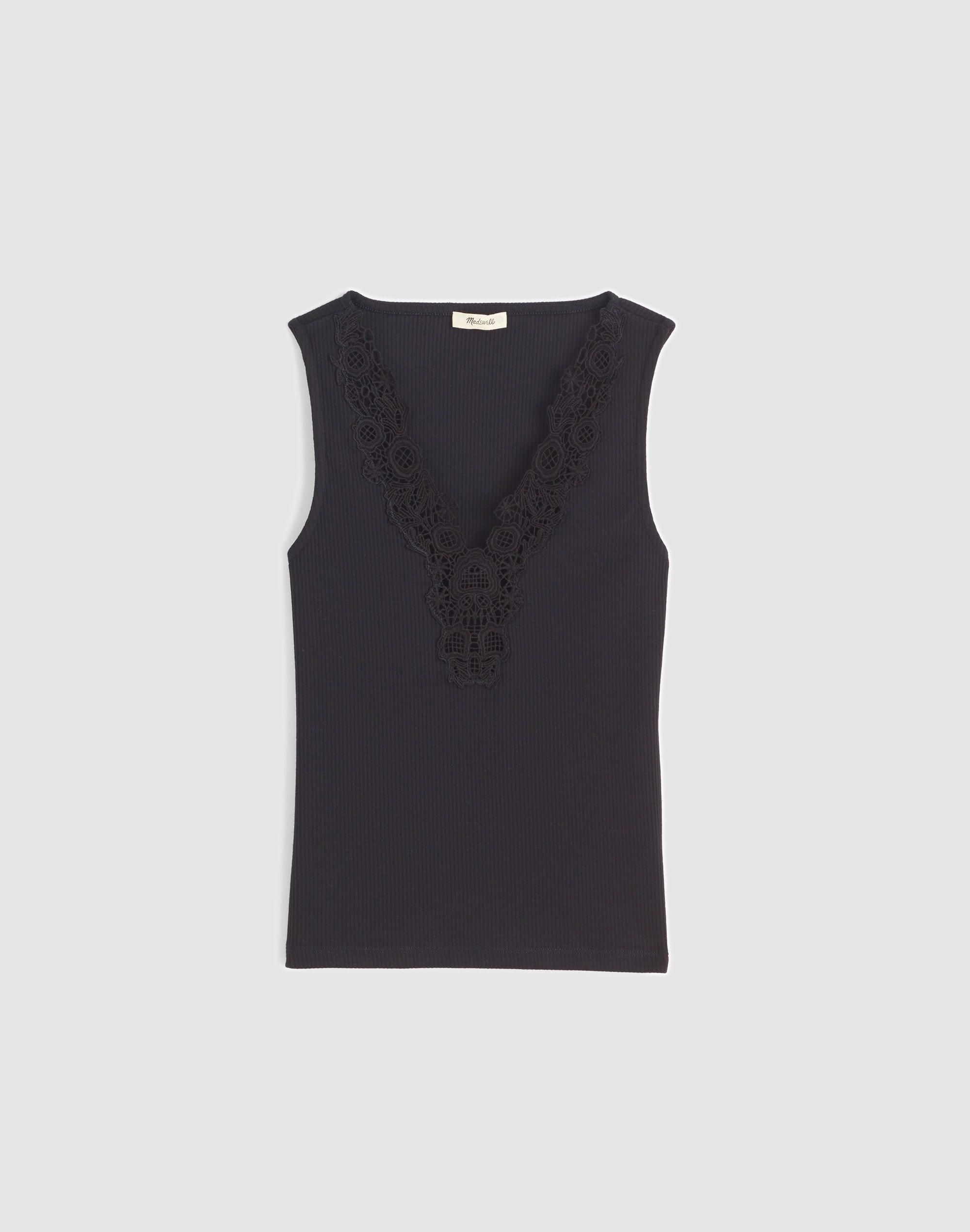 Lace-Trim V-Neck Tank