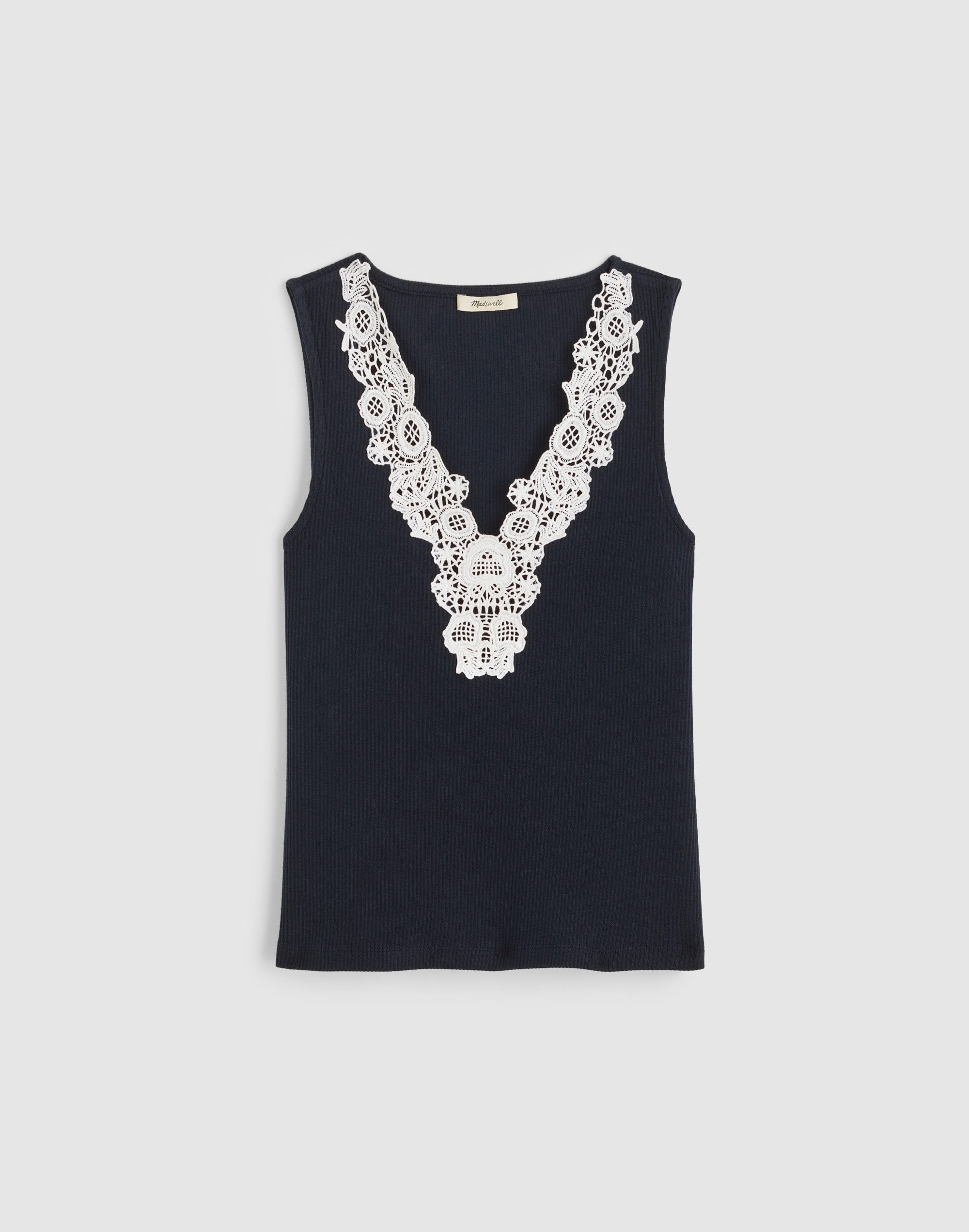 Lace-Trim V-Neck Tank