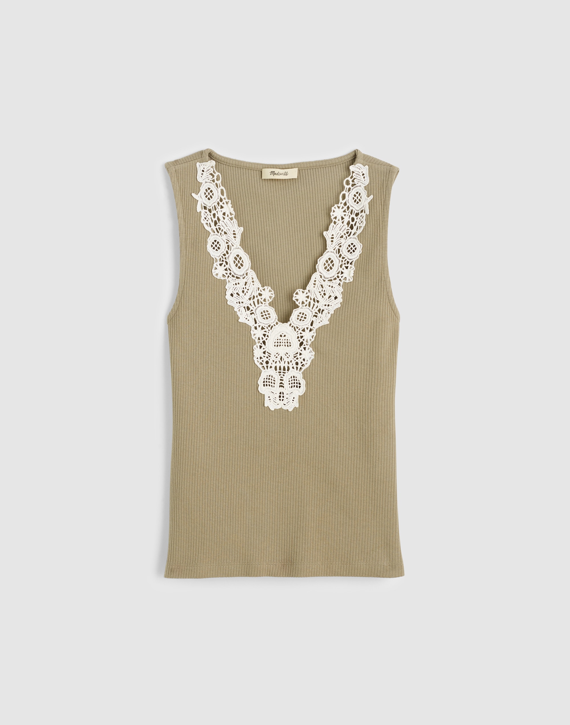 Lace-Trim V-Neck Tank
