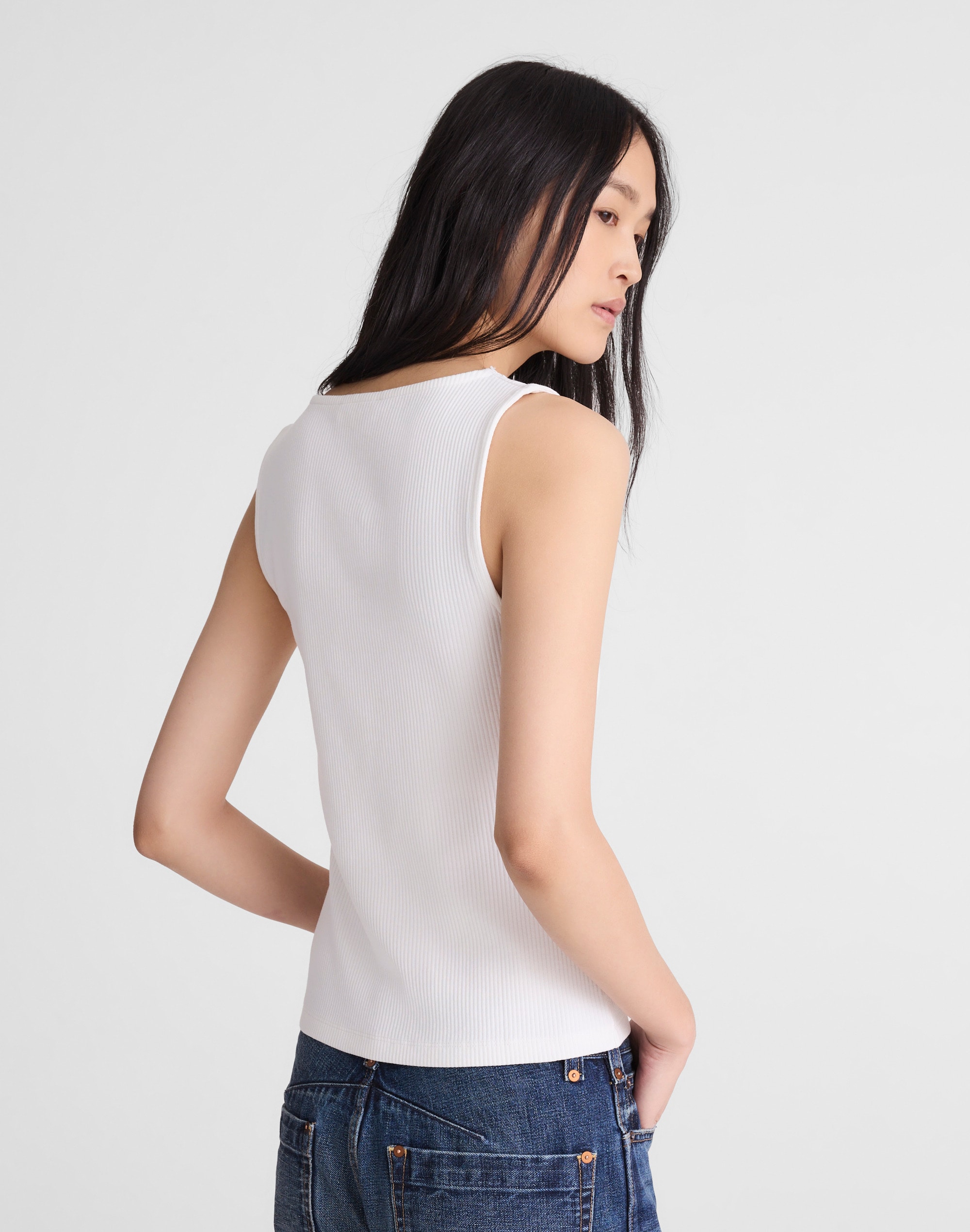 Lace-Trim V-Neck Tank