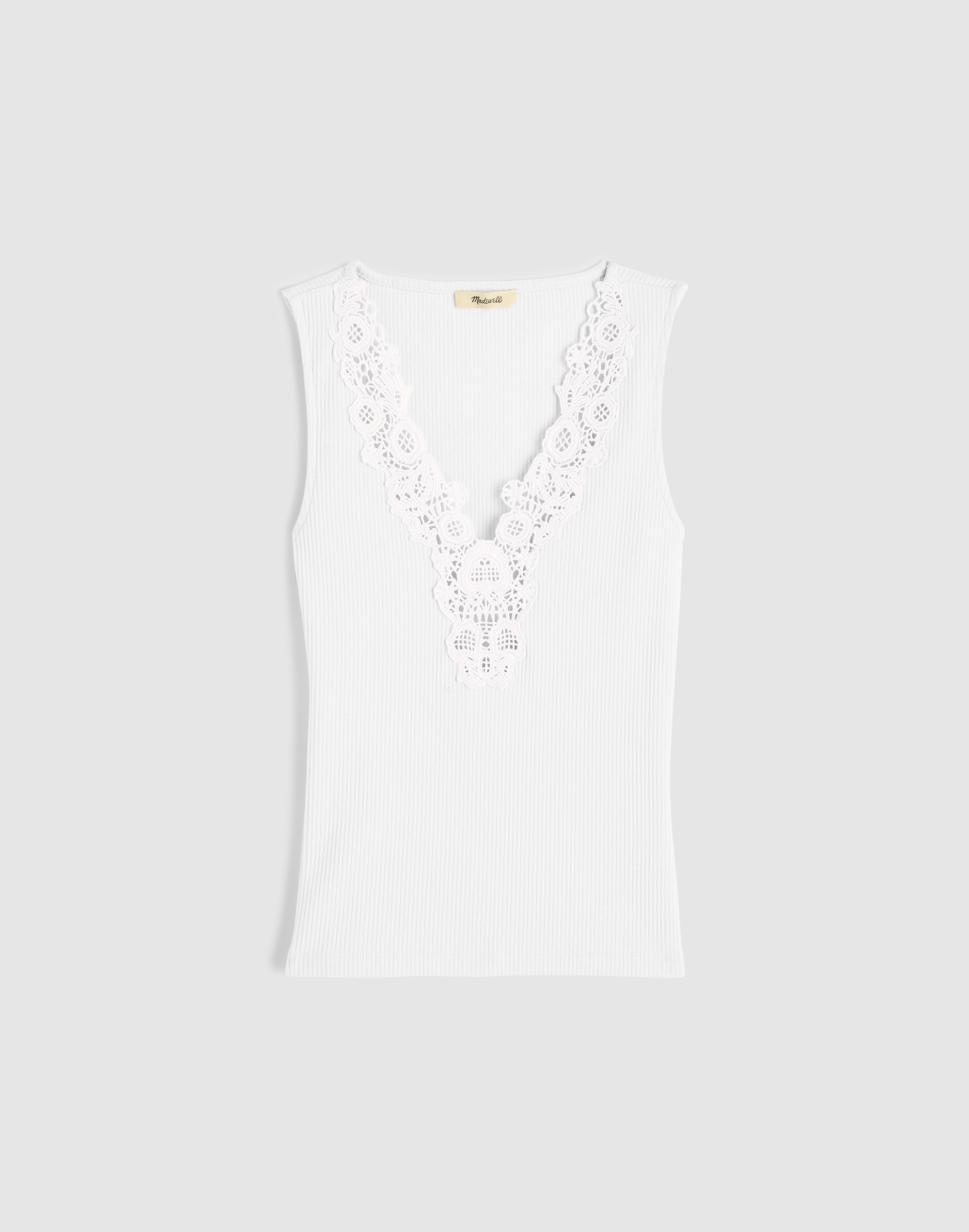 Lace-Trim V-Neck Tank
