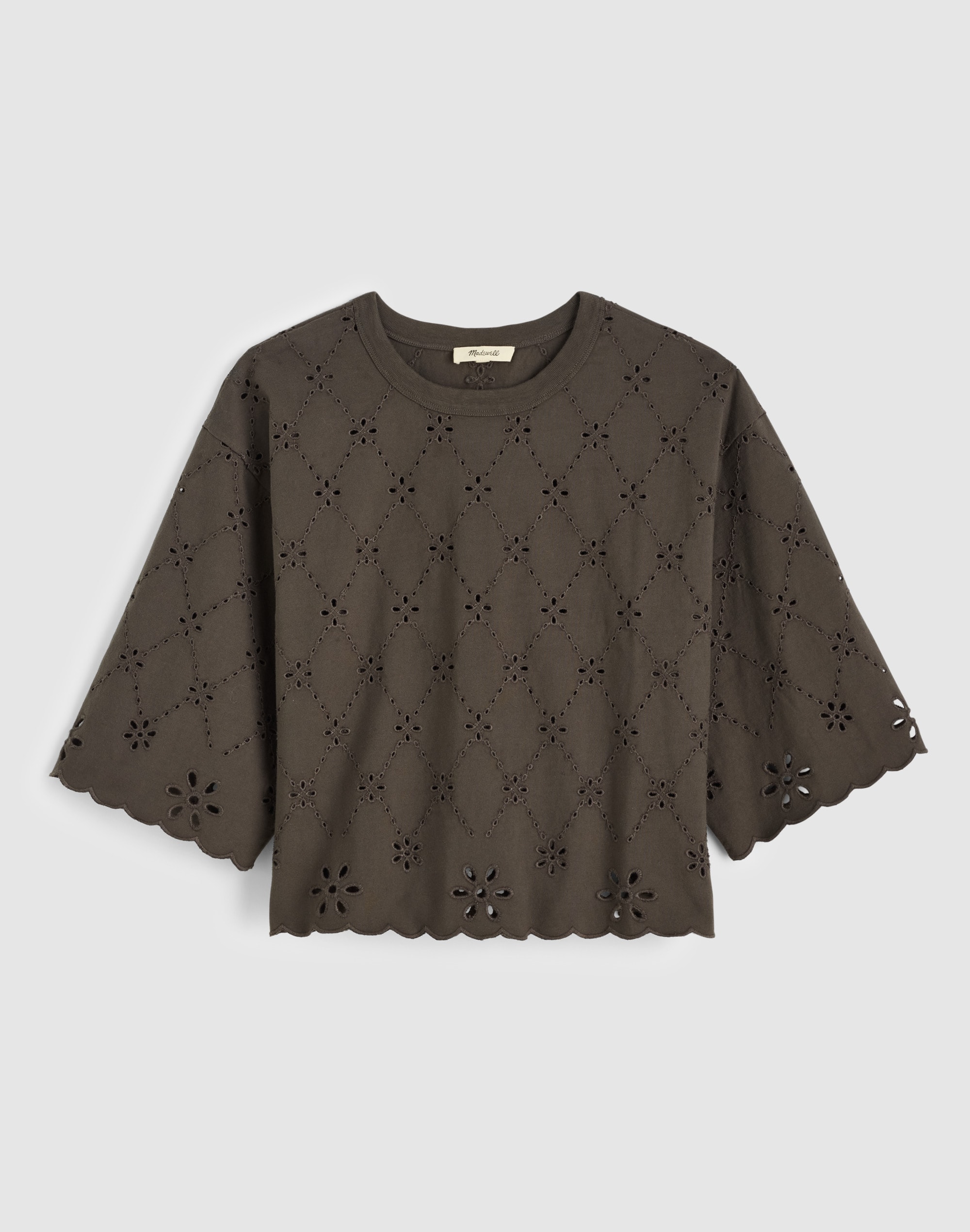 The Embroidered Boxy Crop Tee in Allday Jersey