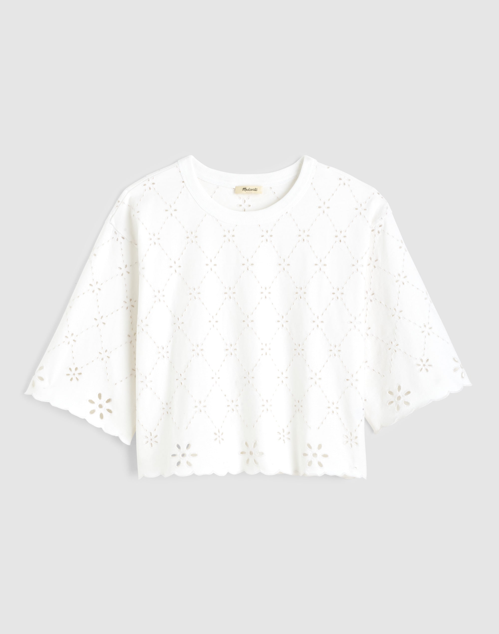 The Embroidered Boxy Crop Tee in Allday Jersey