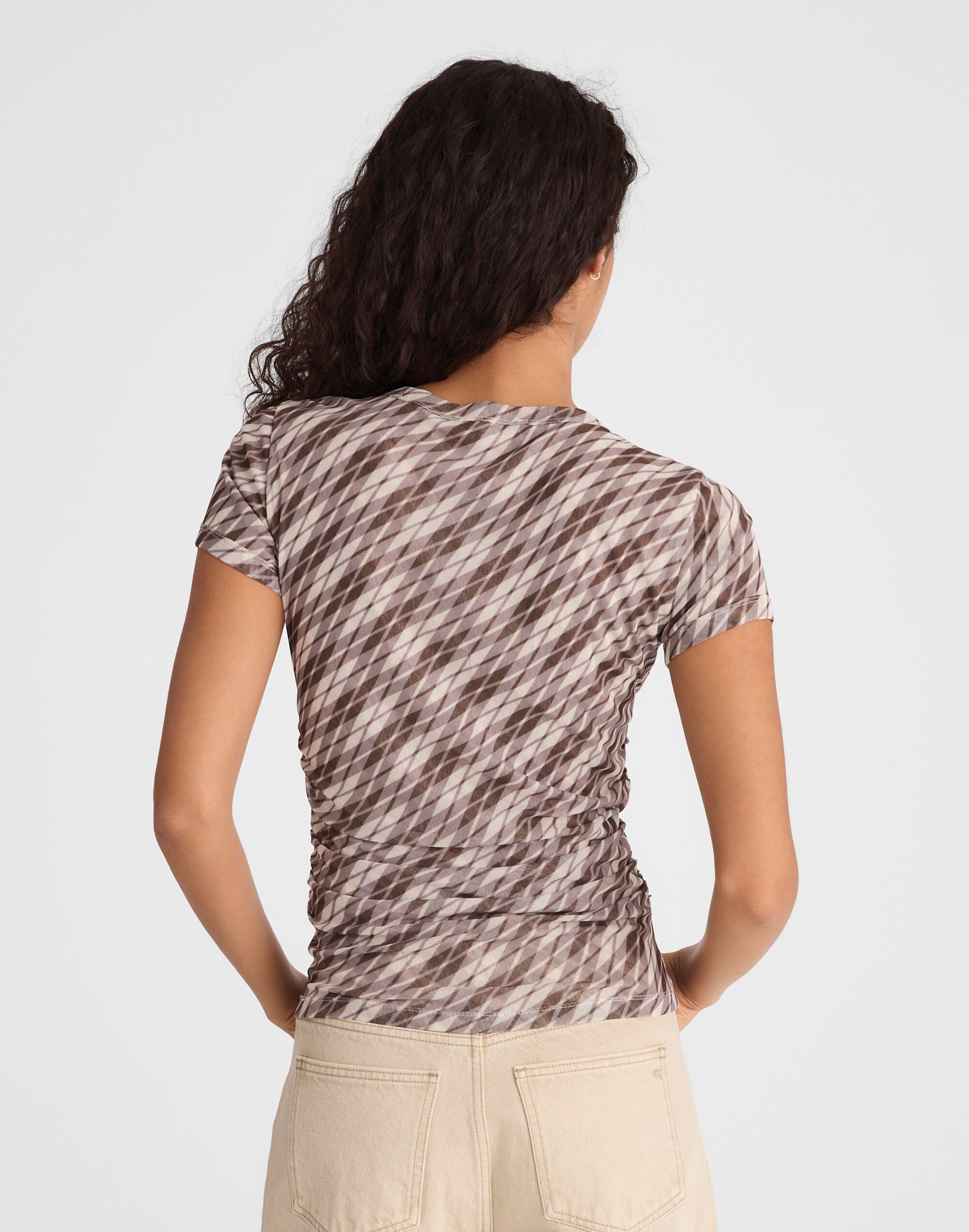 Ruched Cap-Sleeve Tee