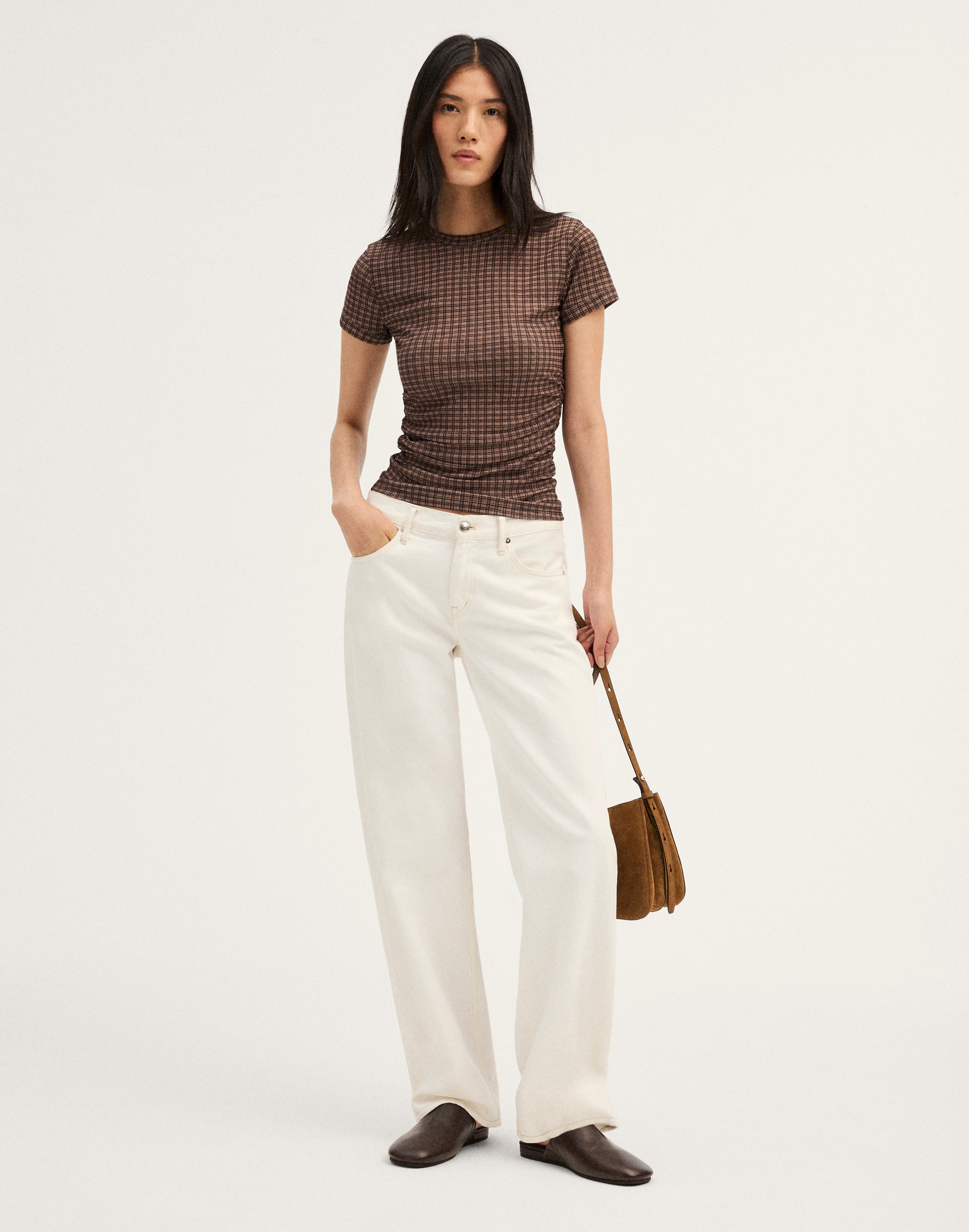 Ruched Cap-Sleeve Tee