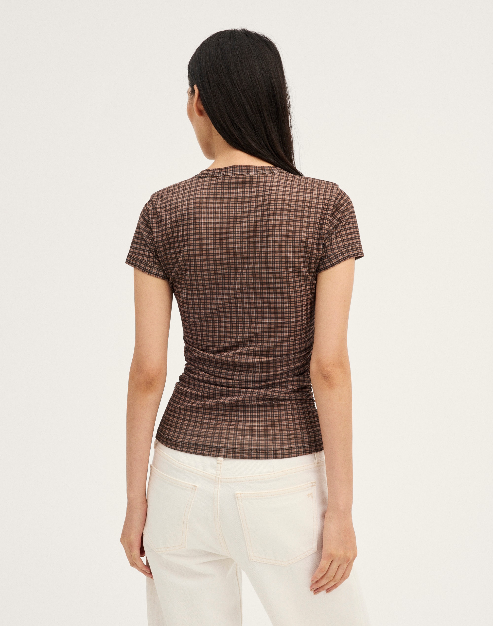 Ruched Cap-Sleeve Tee
