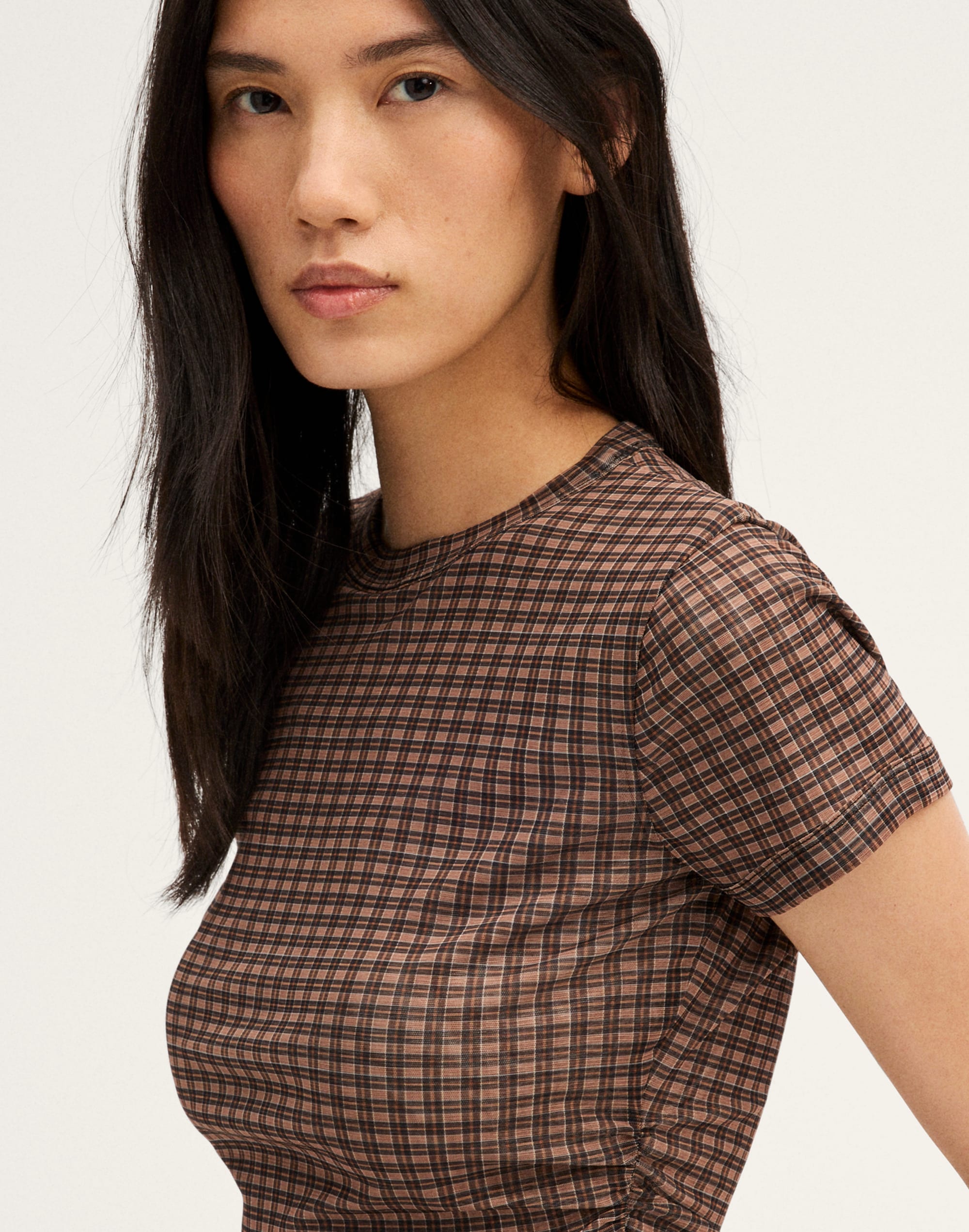 Ruched Cap-Sleeve Tee