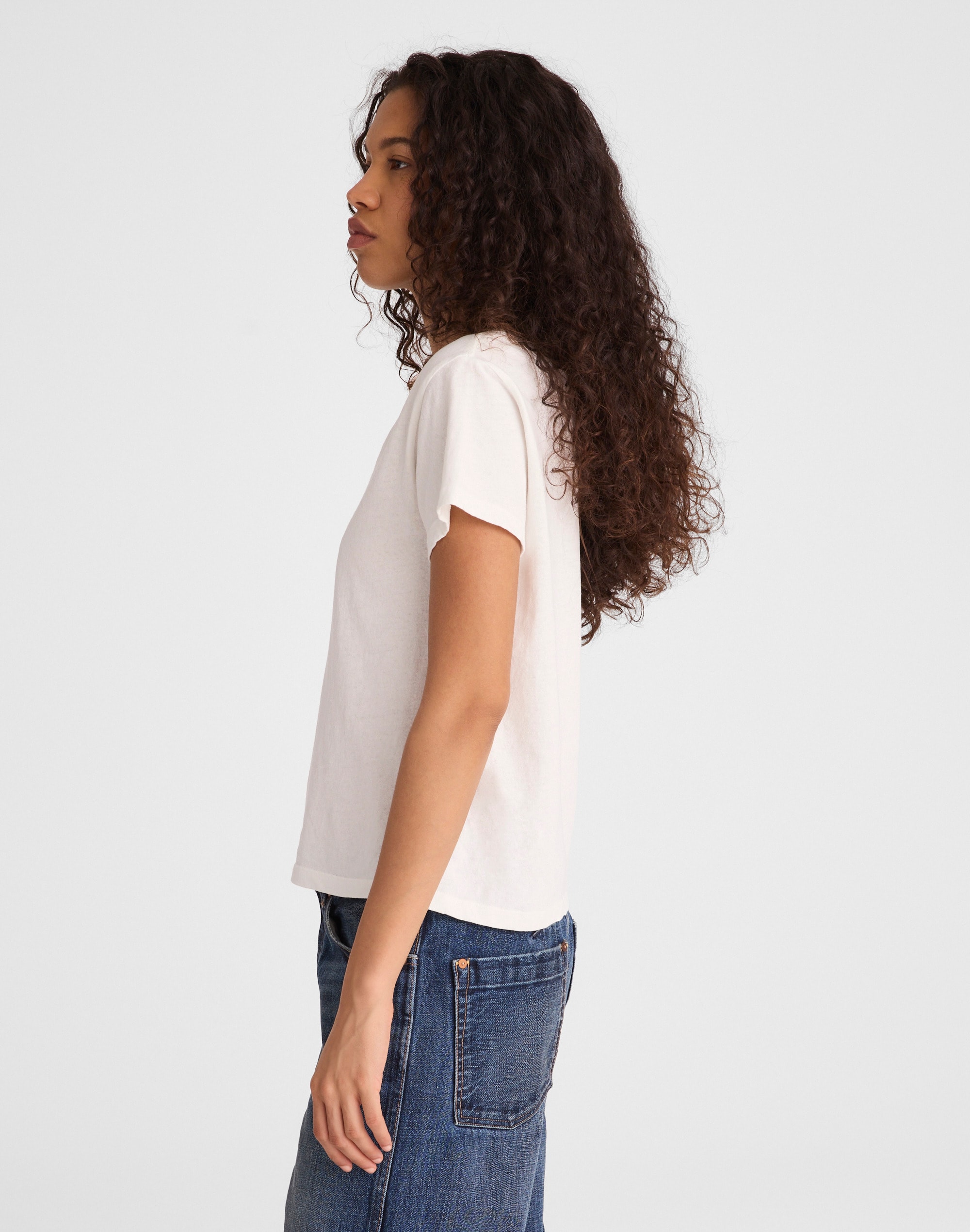 The Relaxed V-Neck Tee in Vintage Jersey