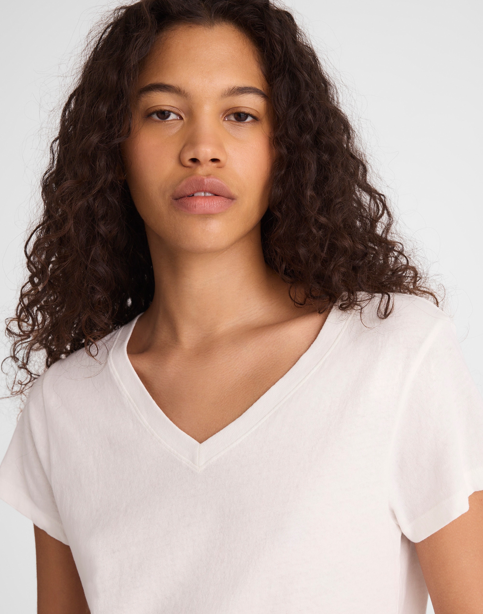The Relaxed V-Neck Tee in Vintage Jersey
