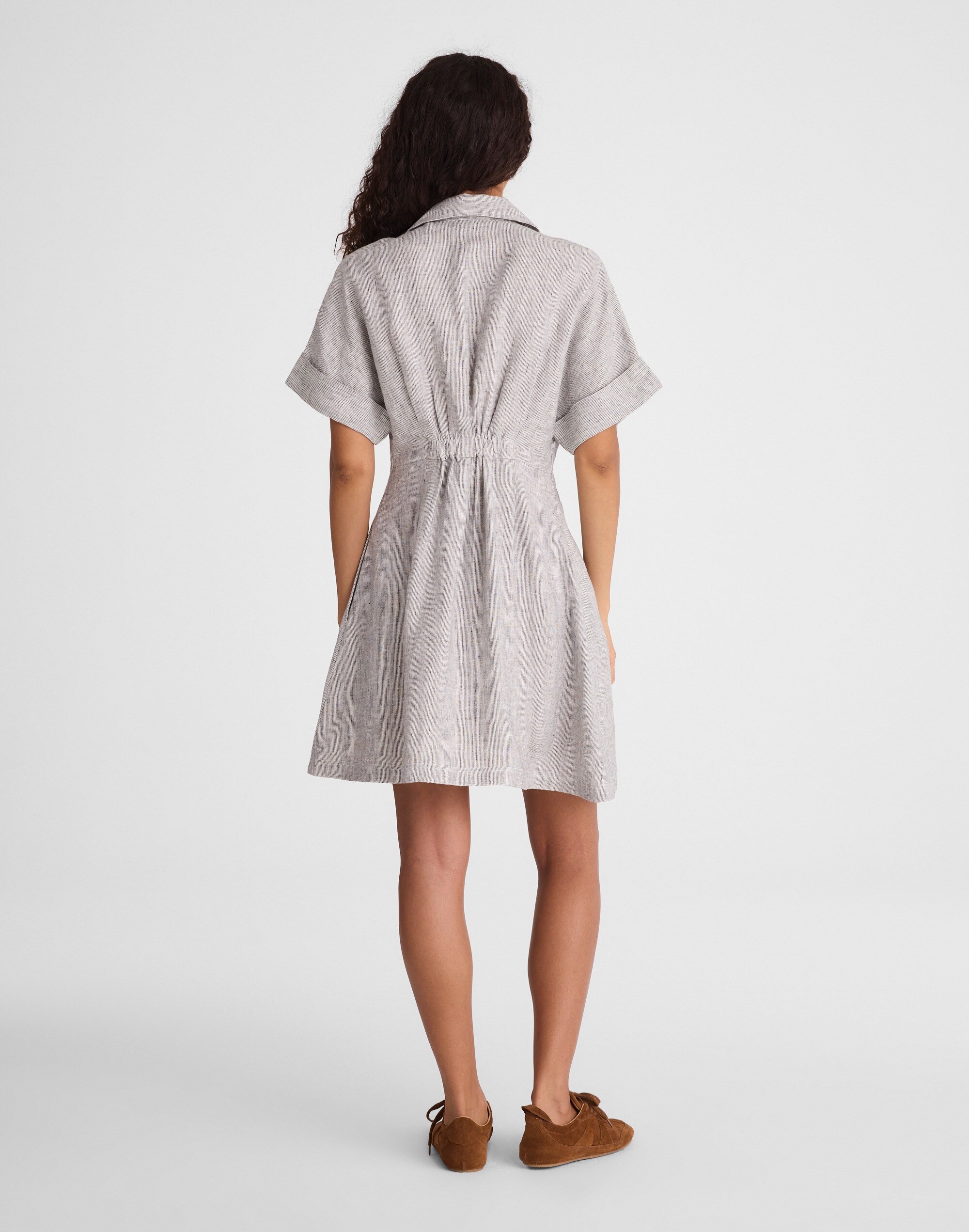 The Perry Mini Shirtdress in 100% Linen