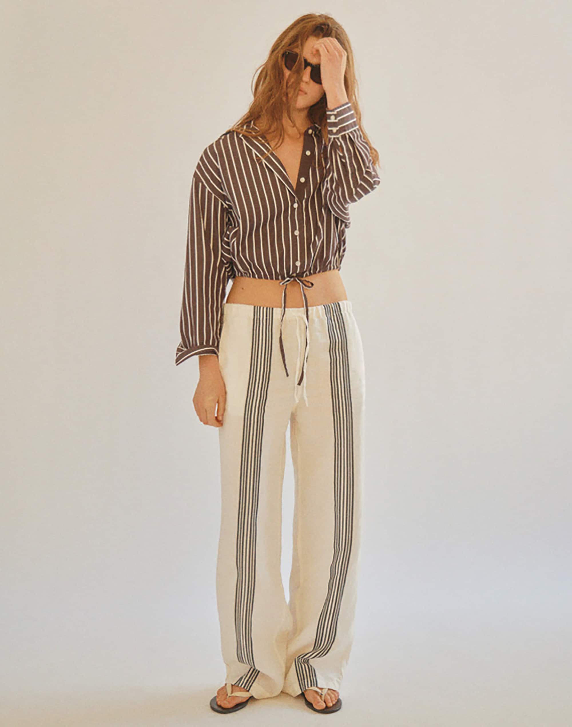Pull-On Pants in Linen Blend