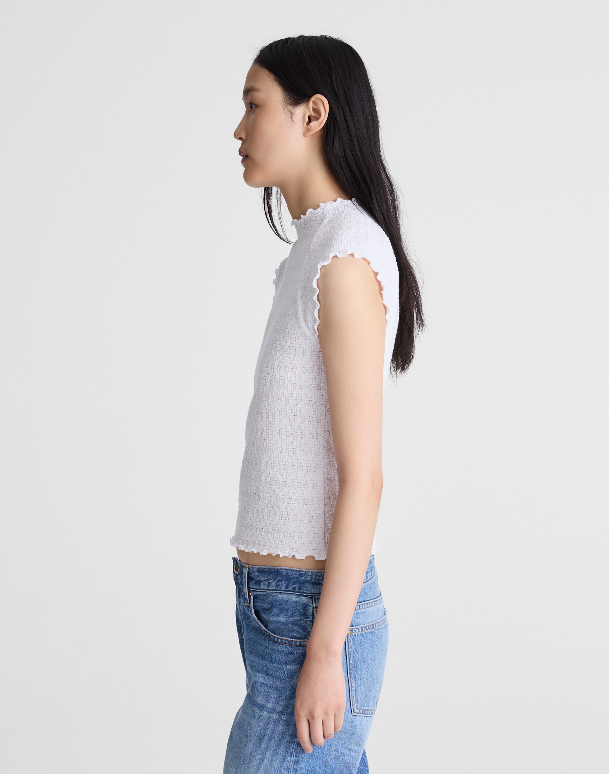 Smocked Mockneck Tank