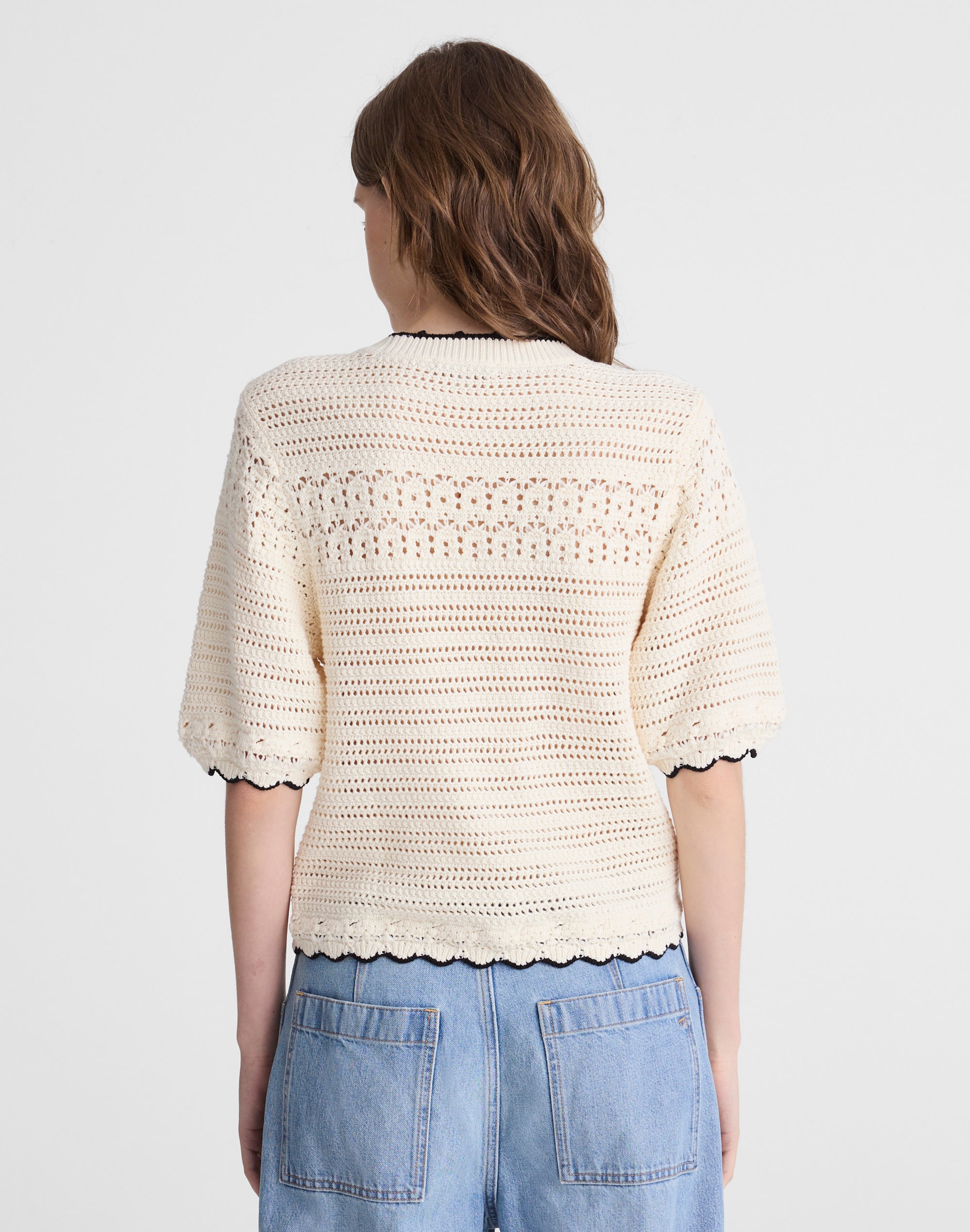 Puff-Sleeve Sweater Tee in 100% Cotton