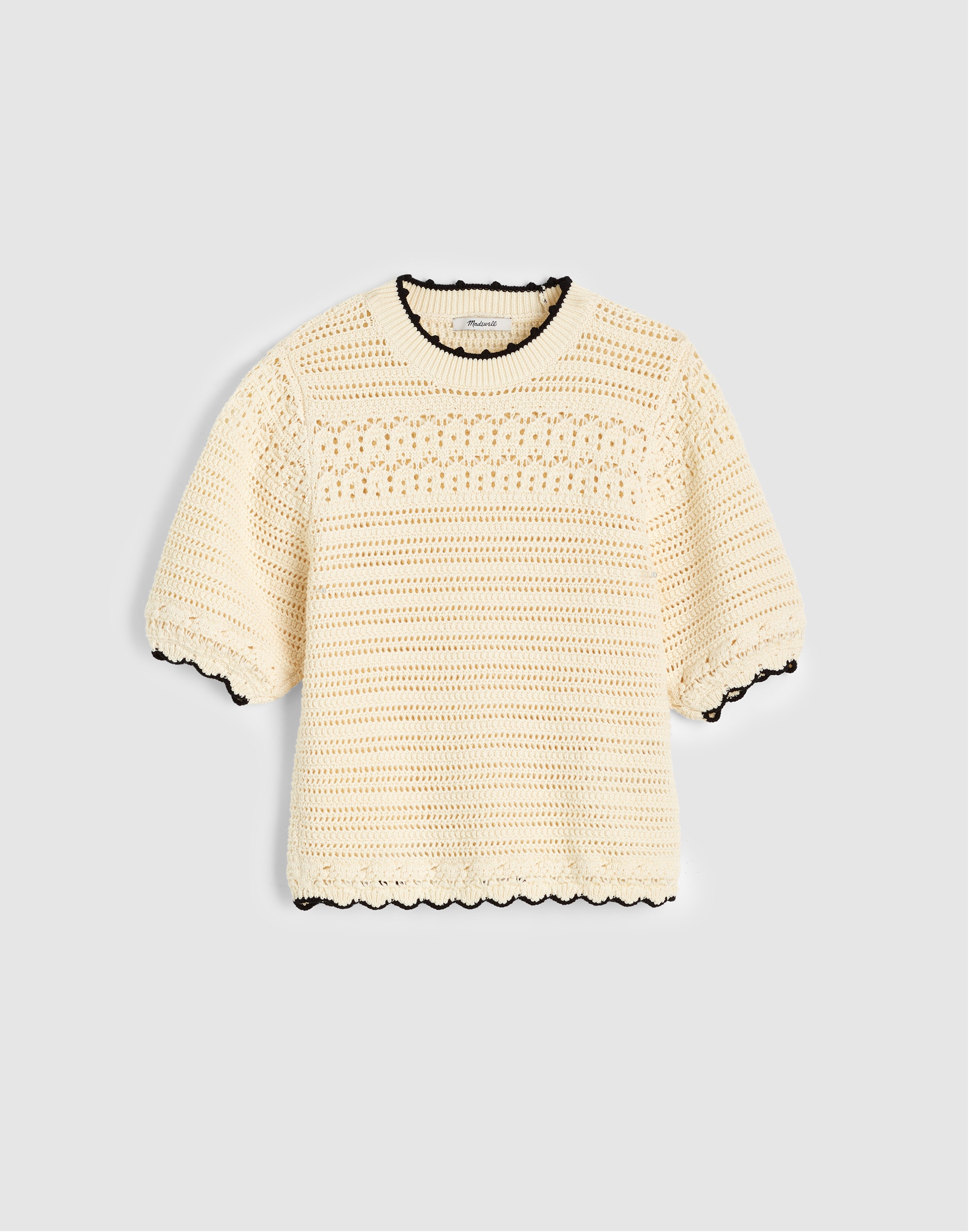 Puff-Sleeve Sweater Tee in 100% Cotton