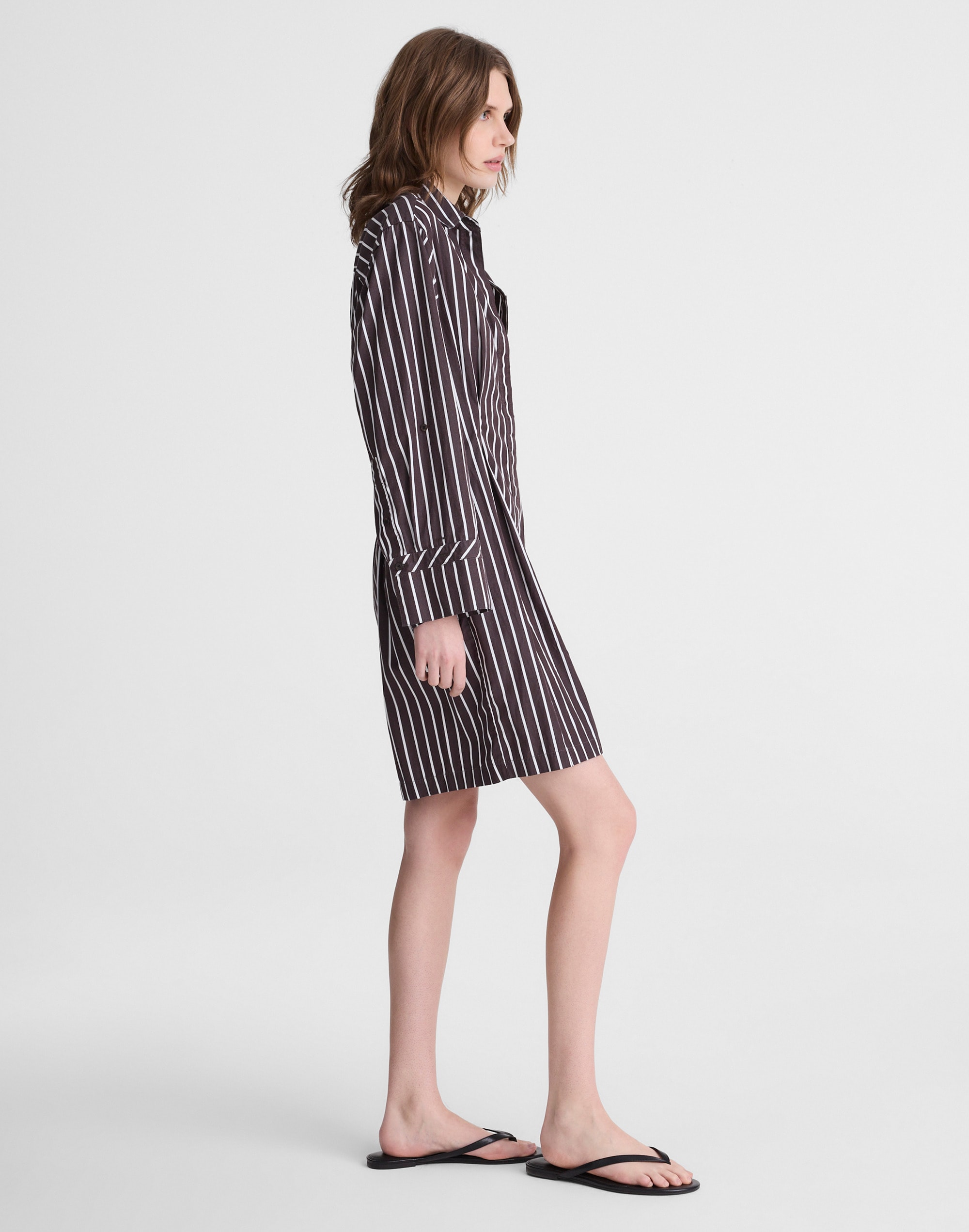 Tucked Mini Shirtdress