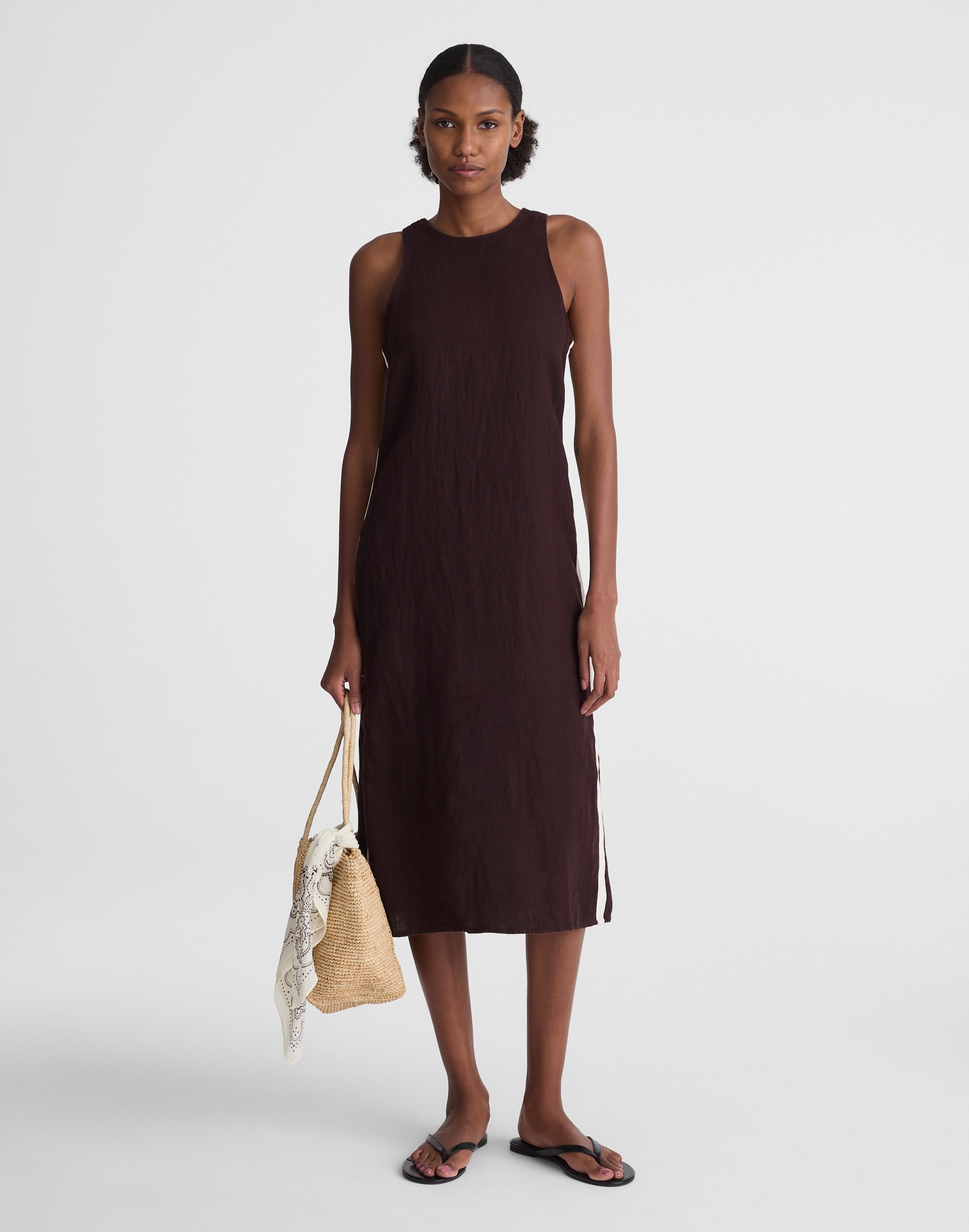 the elena midi dress in 100% linen