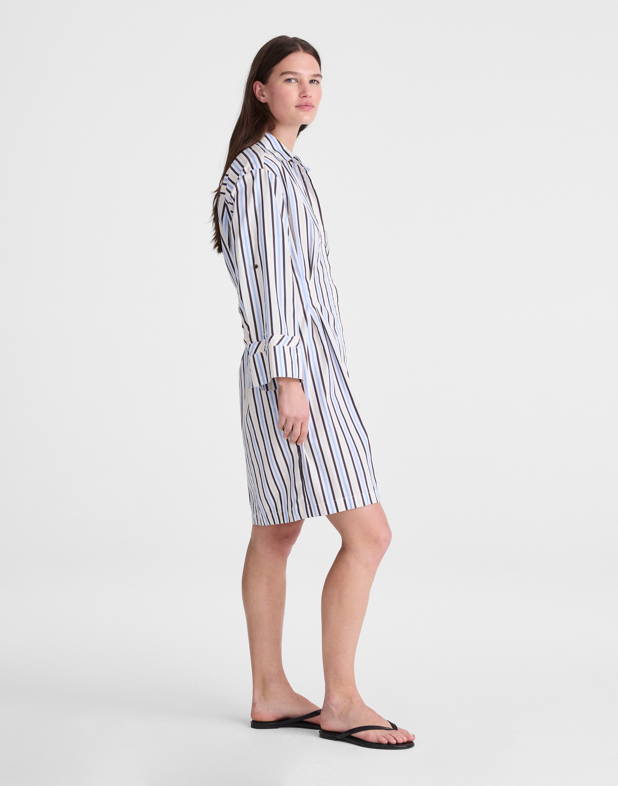 Tucked Mini Shirtdress
