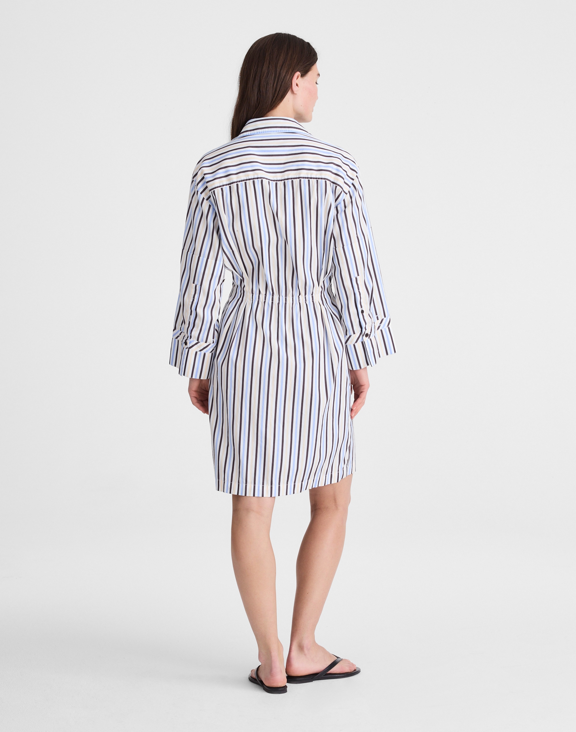 Tucked Mini Shirtdress