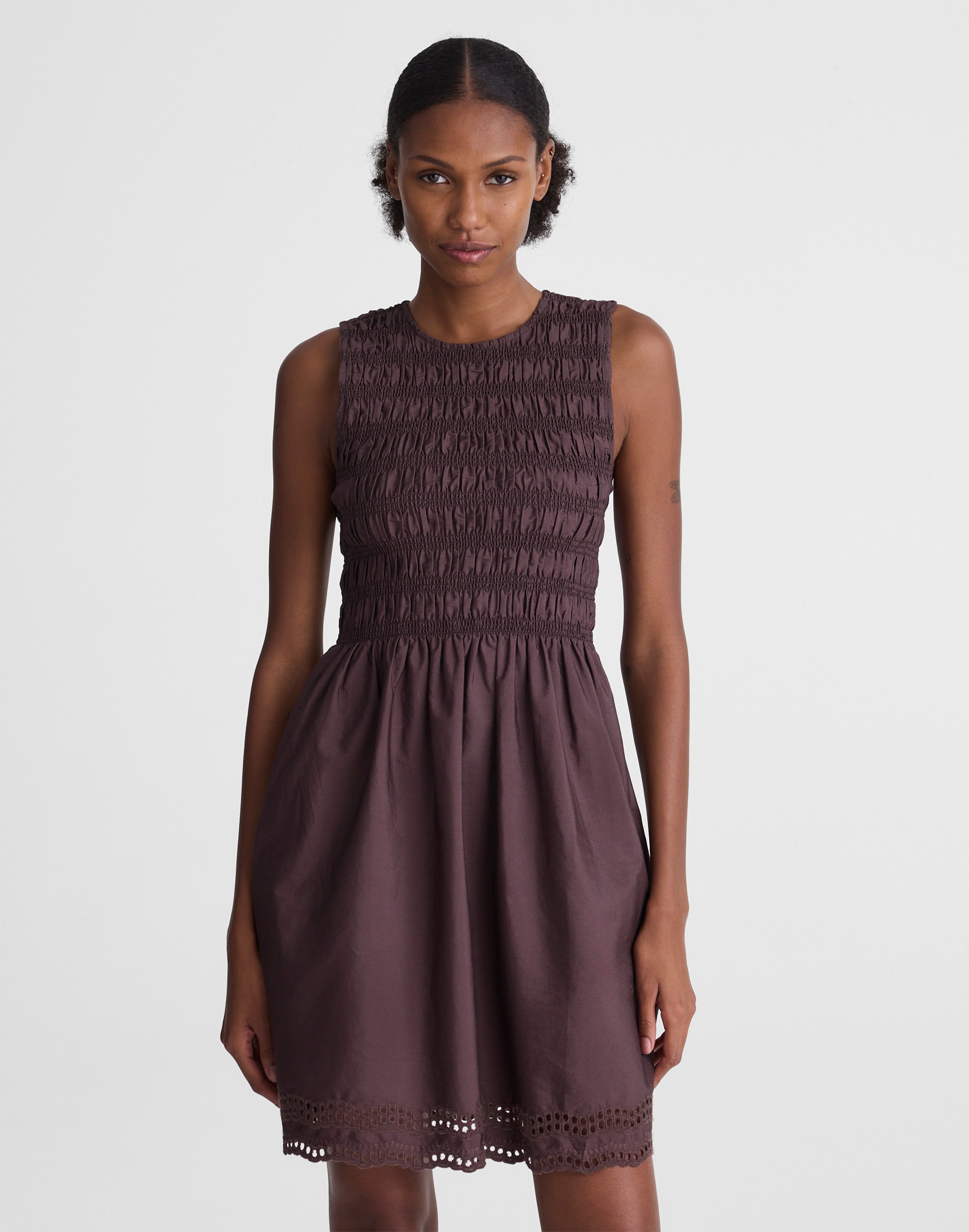 The Embroidered Melody Smocked Mini Dress