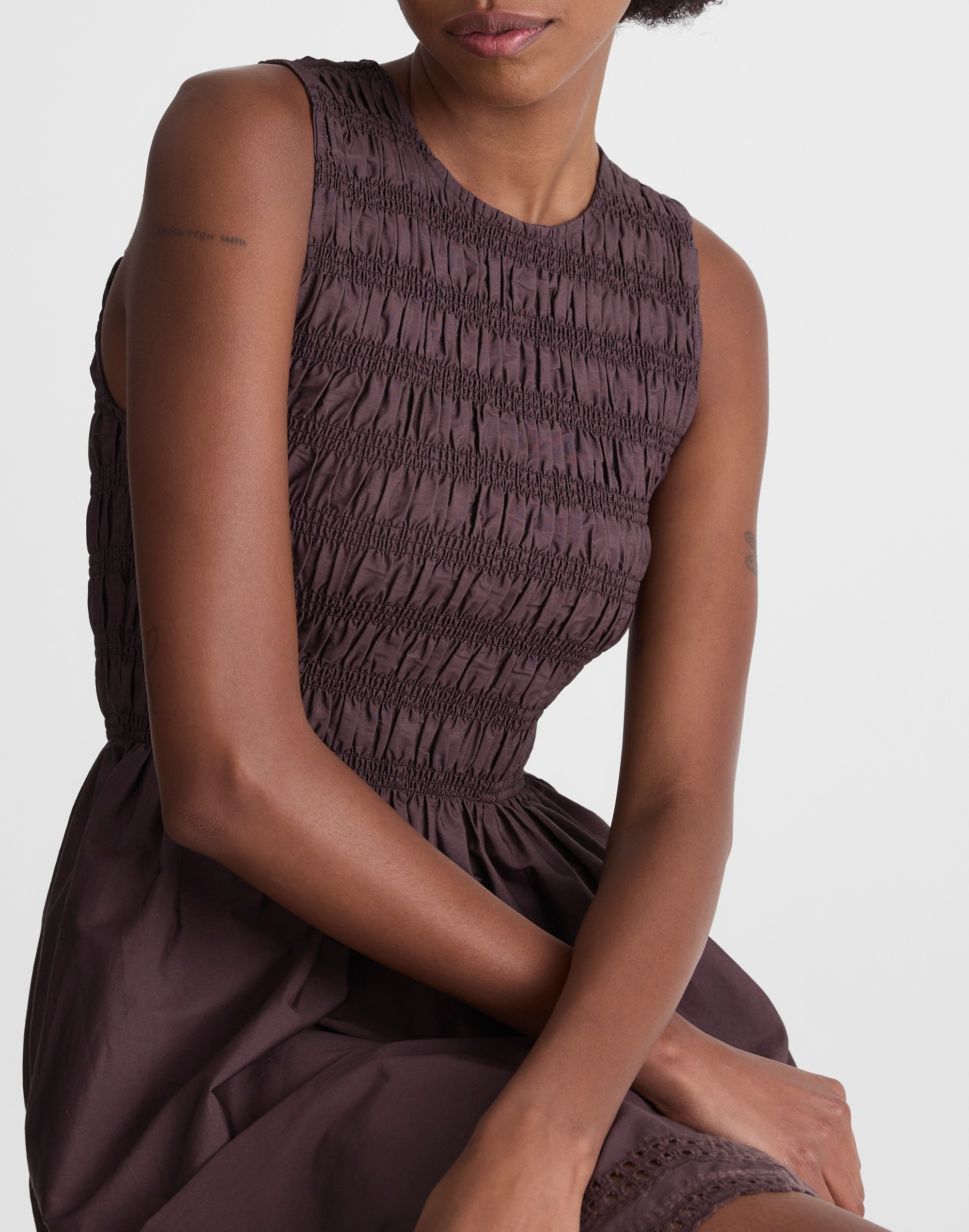 The Embroidered Melody Smocked Mini Dress