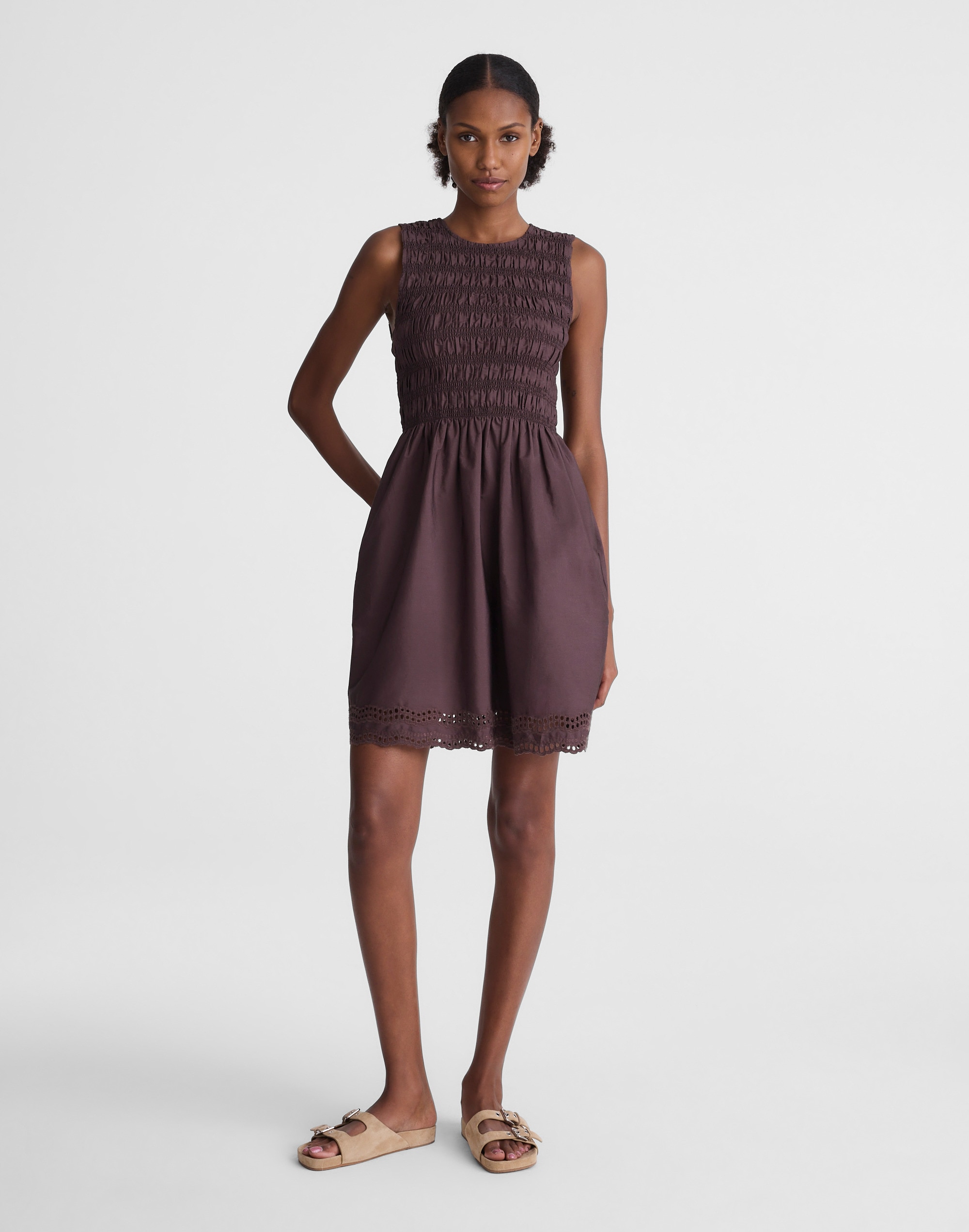 The Embroidered Melody Smocked Mini Dress