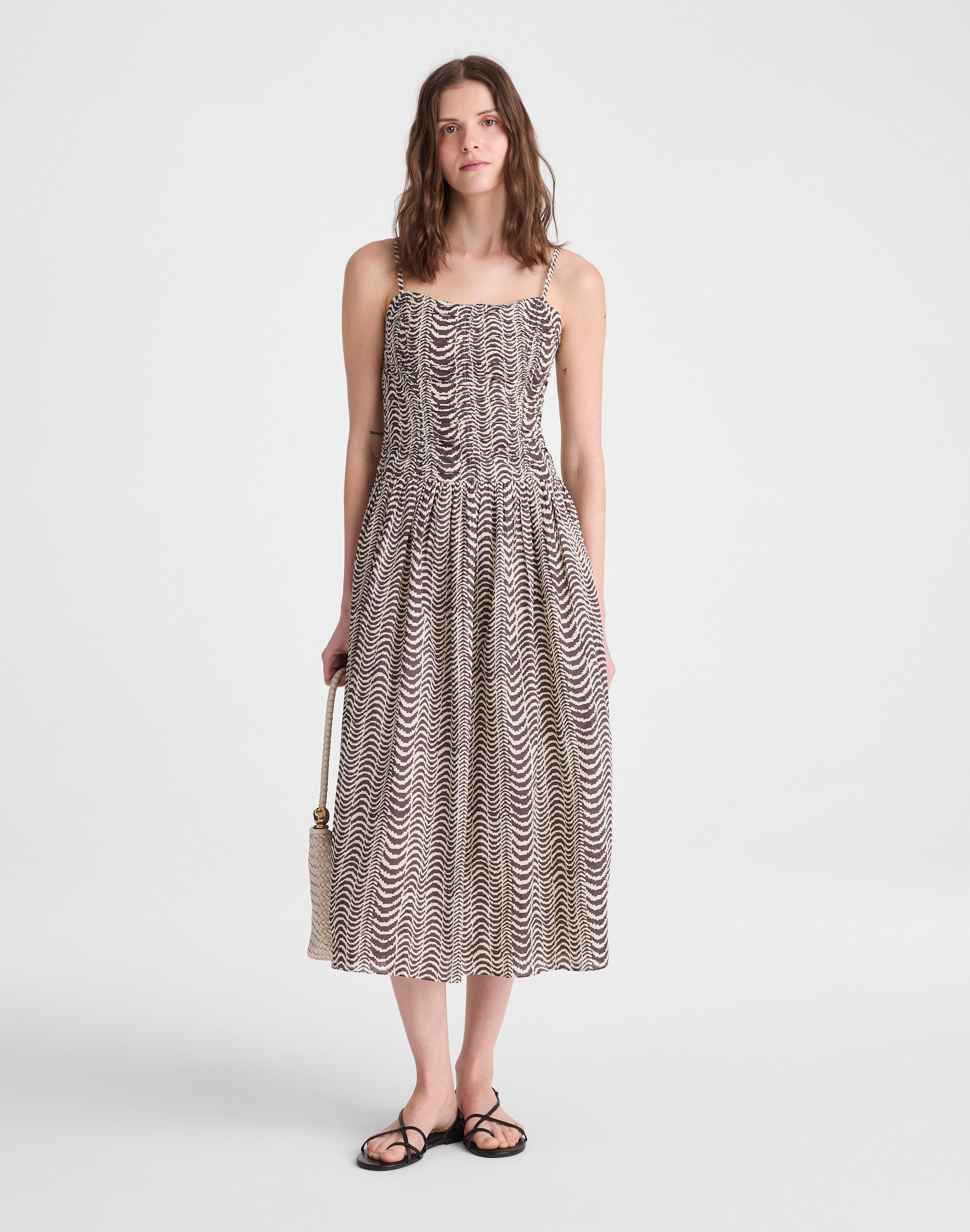 ruched midi dress
