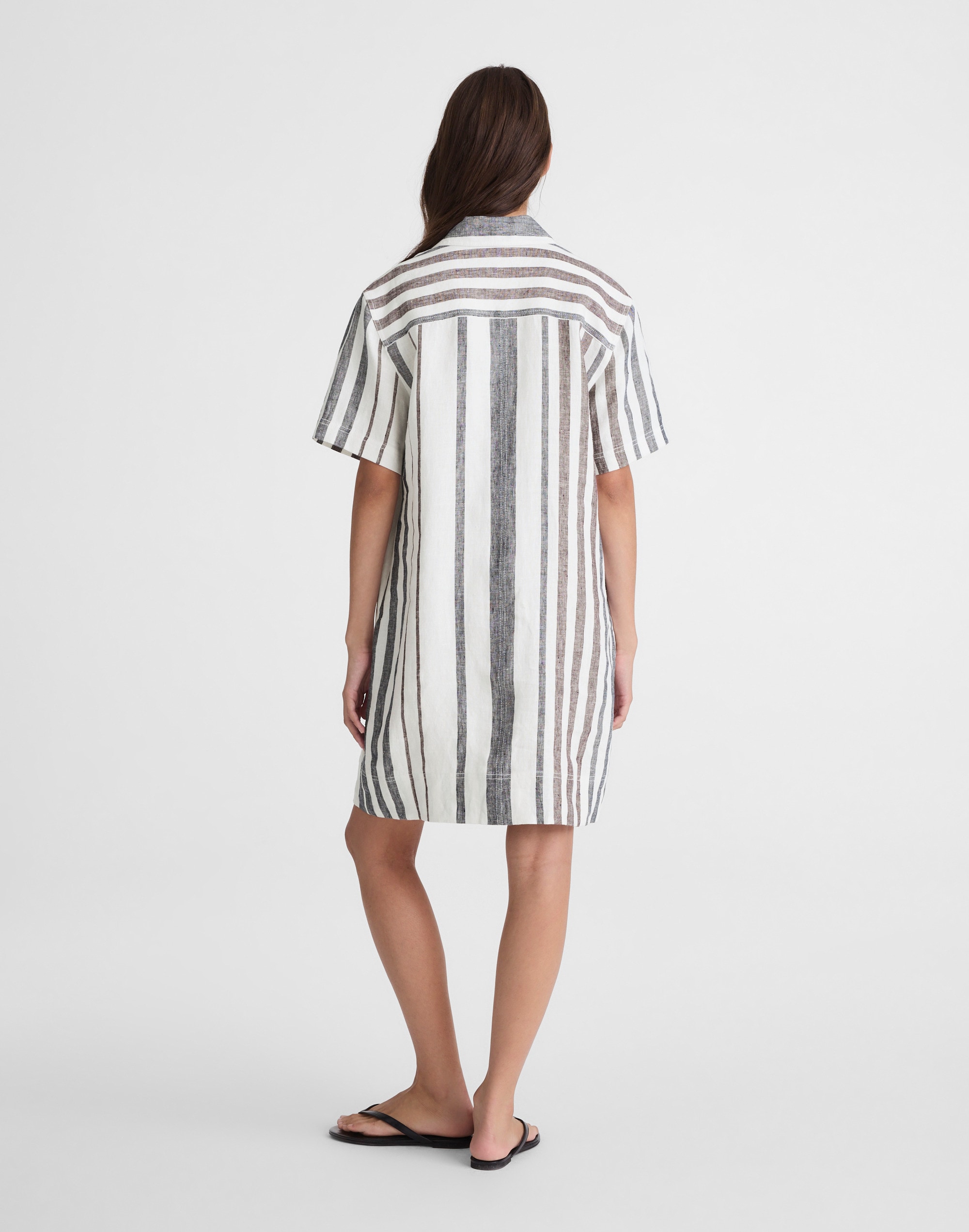 Relaxed Mini Shirtdress in 100% Linen