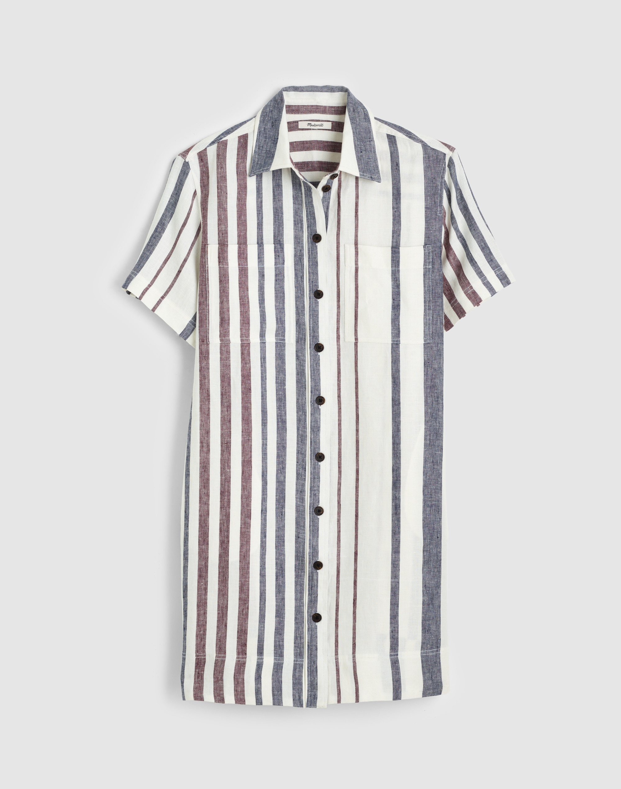 Relaxed Mini Shirtdress in 100% Linen