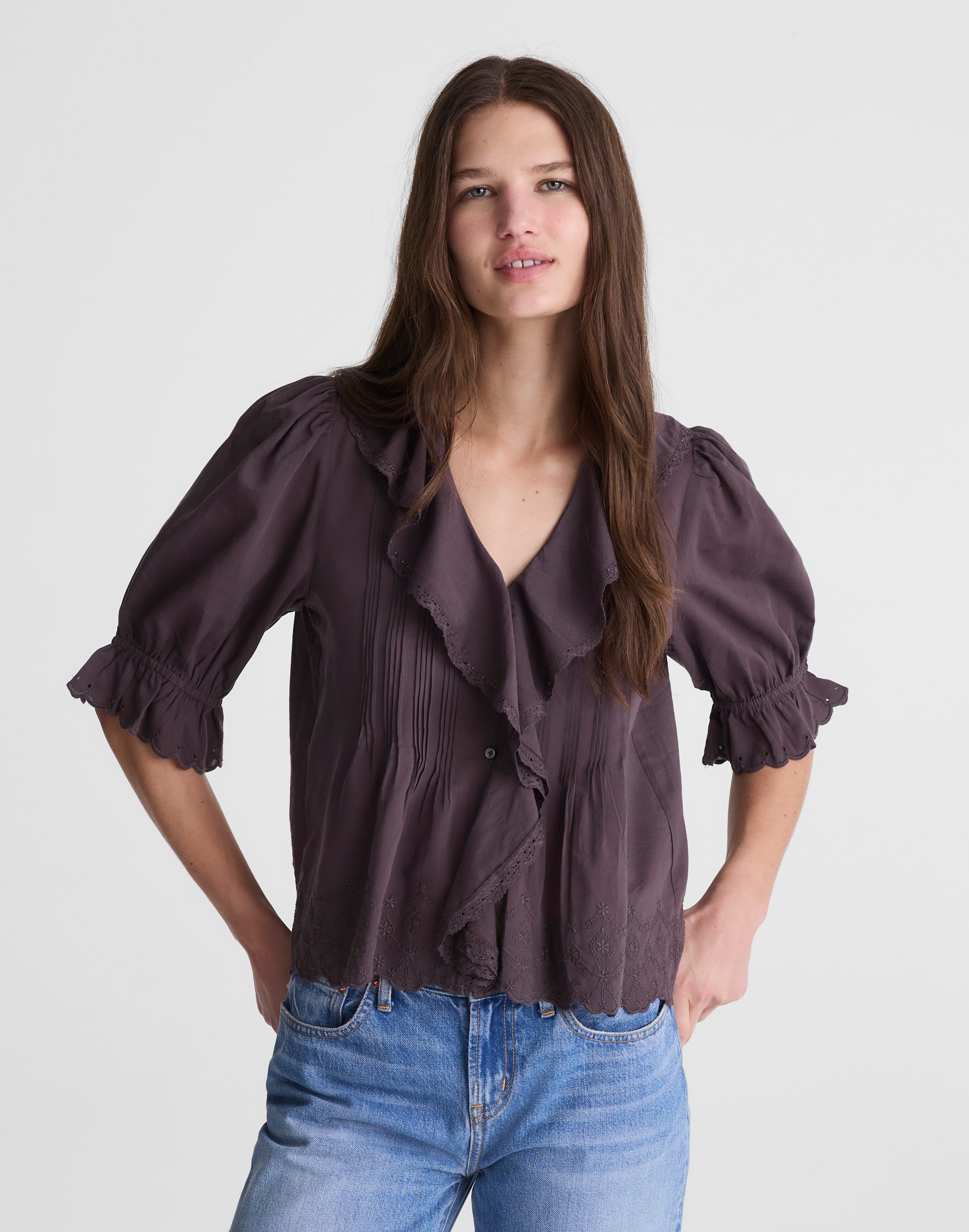 Madewell The Blaire Top In Purple