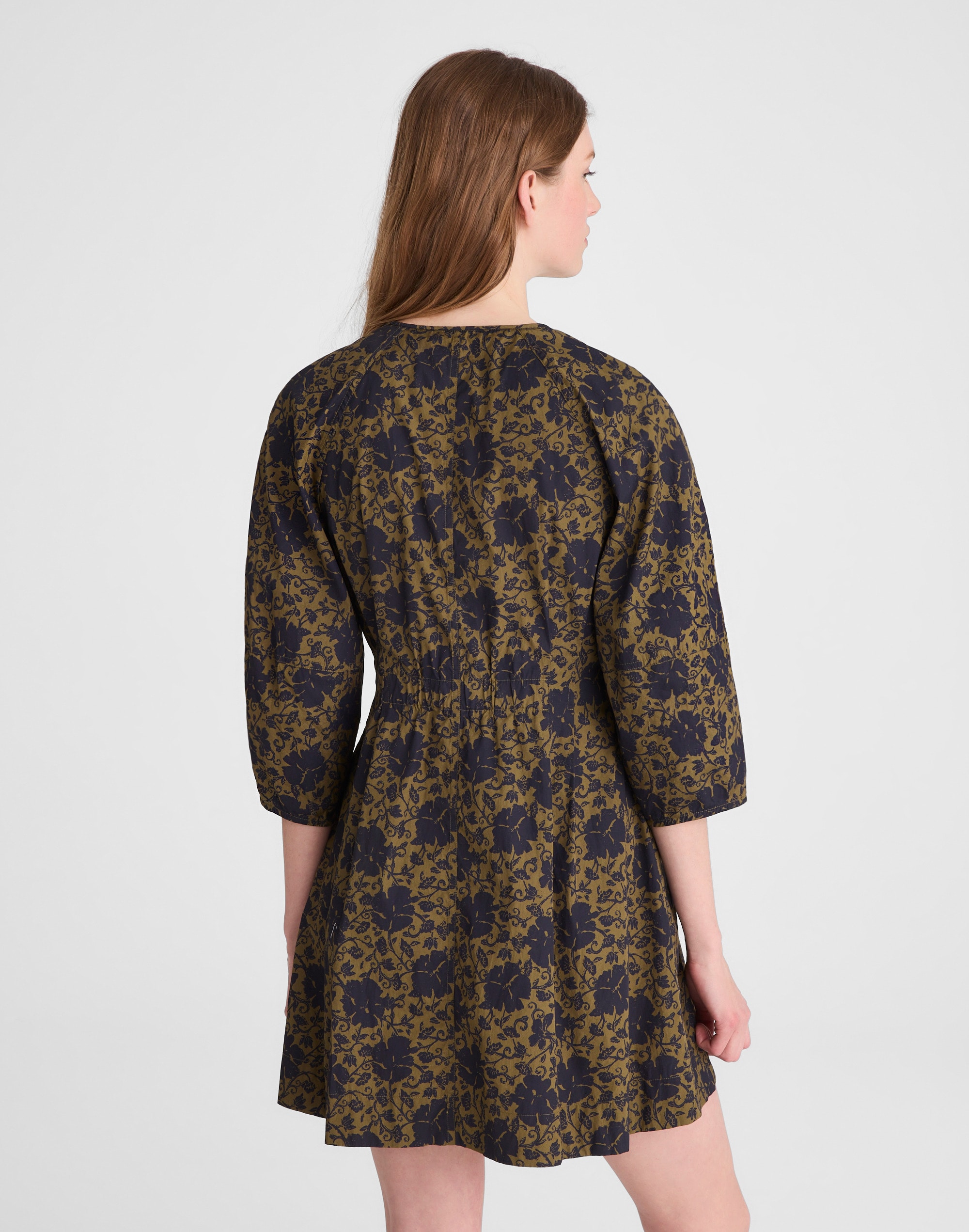 Sculptural-Sleeve Pleated Mini Dress