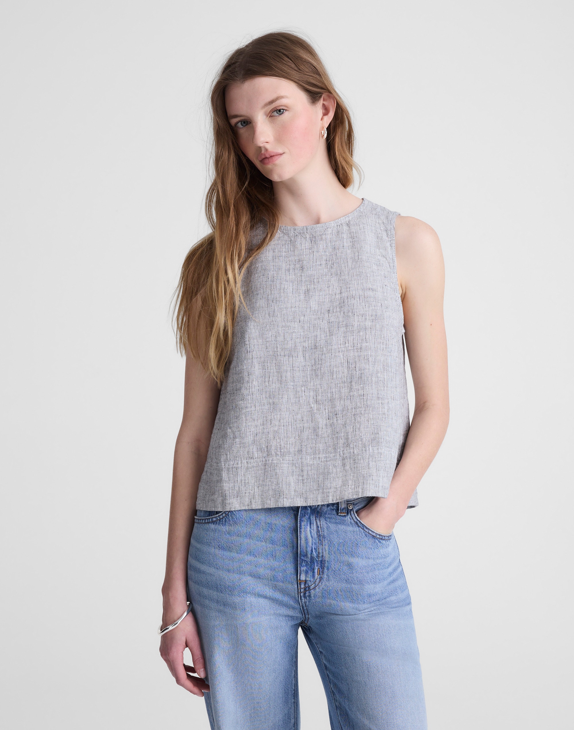 shell top in 100% linen