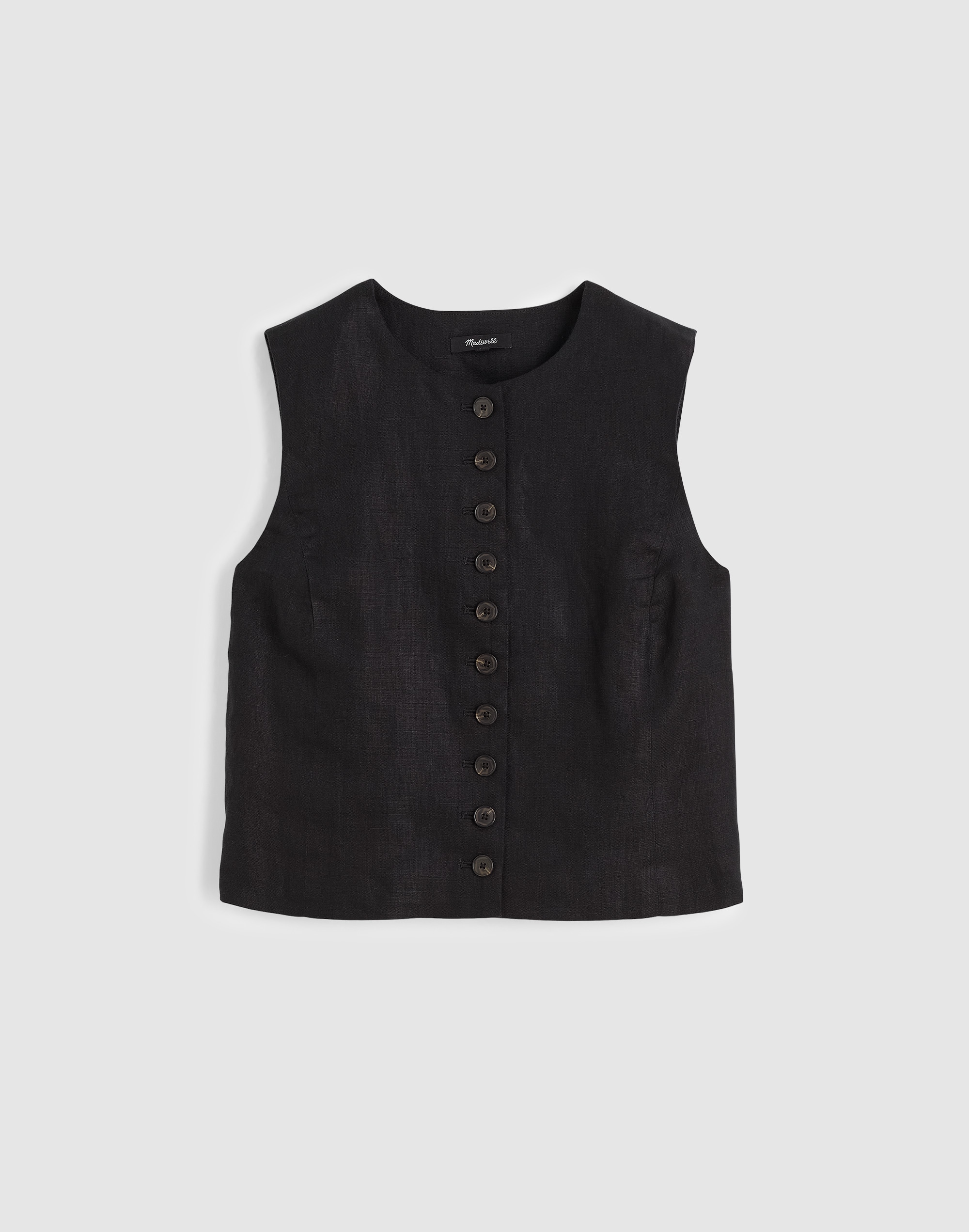 Madewell Button-front Shell Top In Black