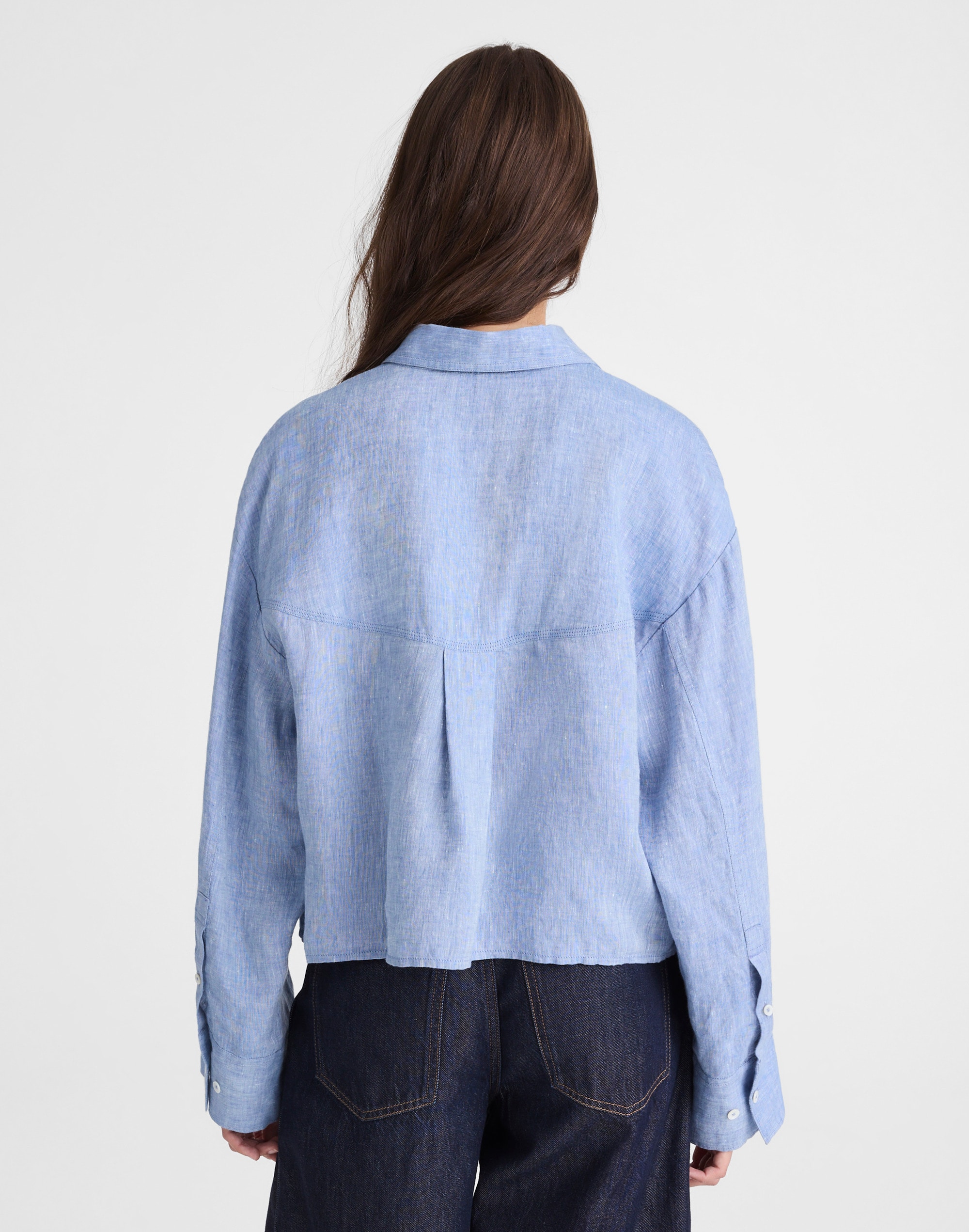 Straight-Hem Shirt in Linen