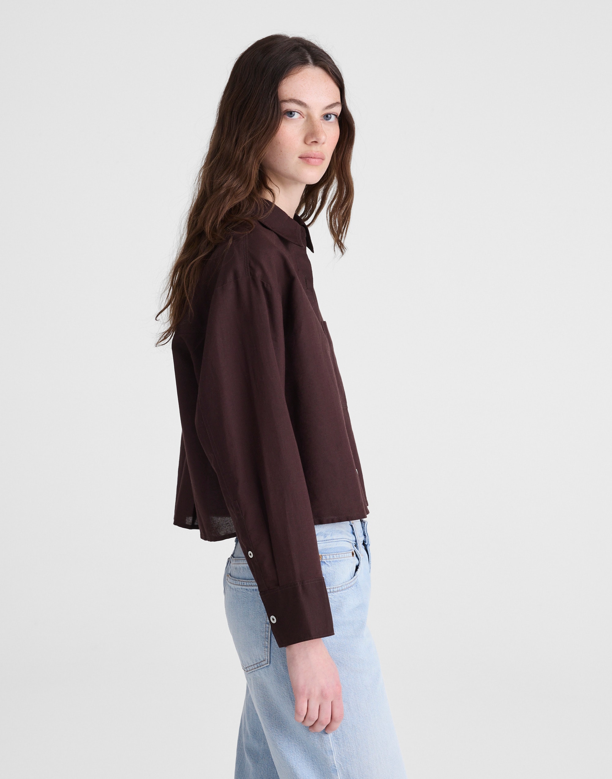 Straight-Hem Shirt in Linen