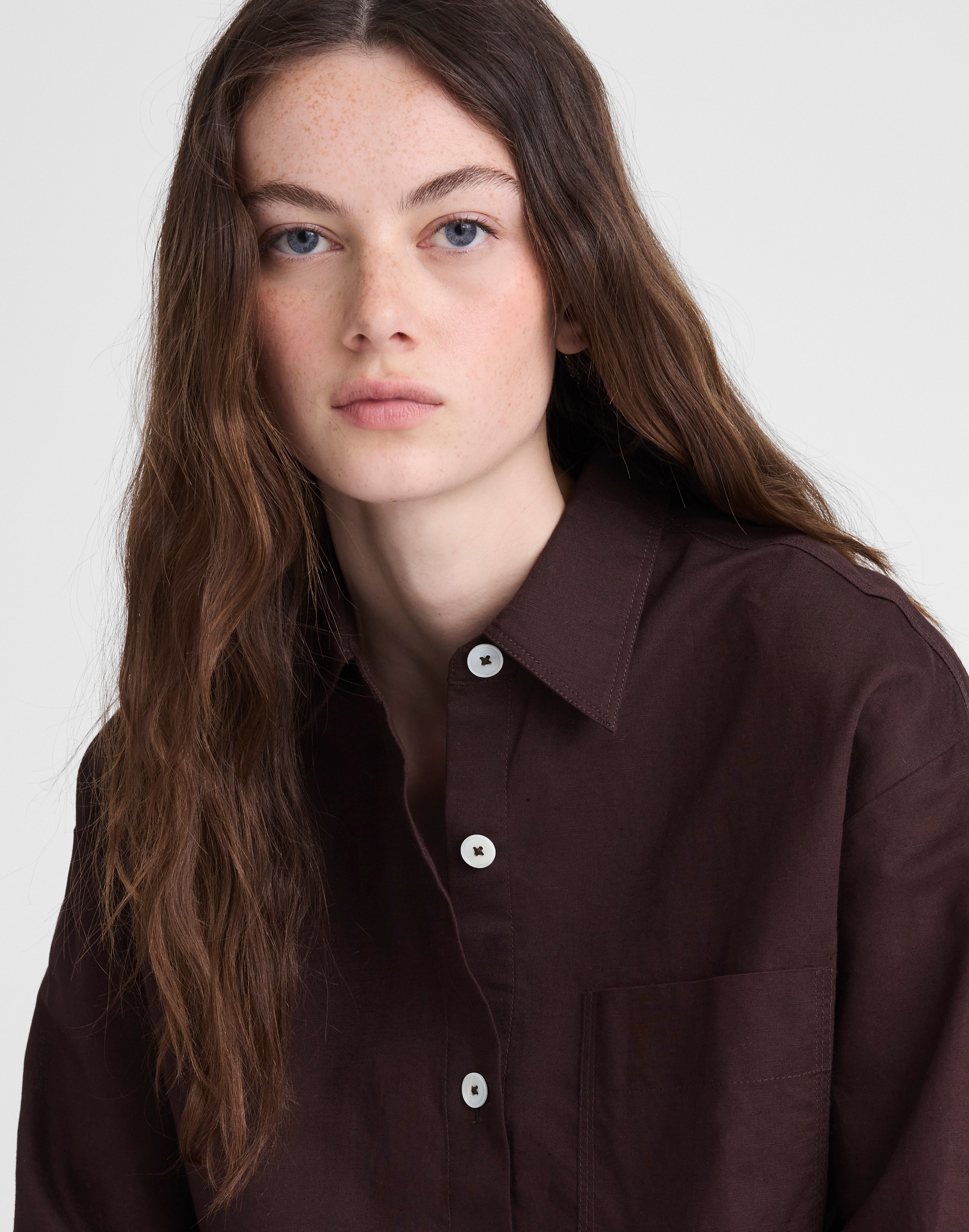 Straight-Hem Shirt in Linen